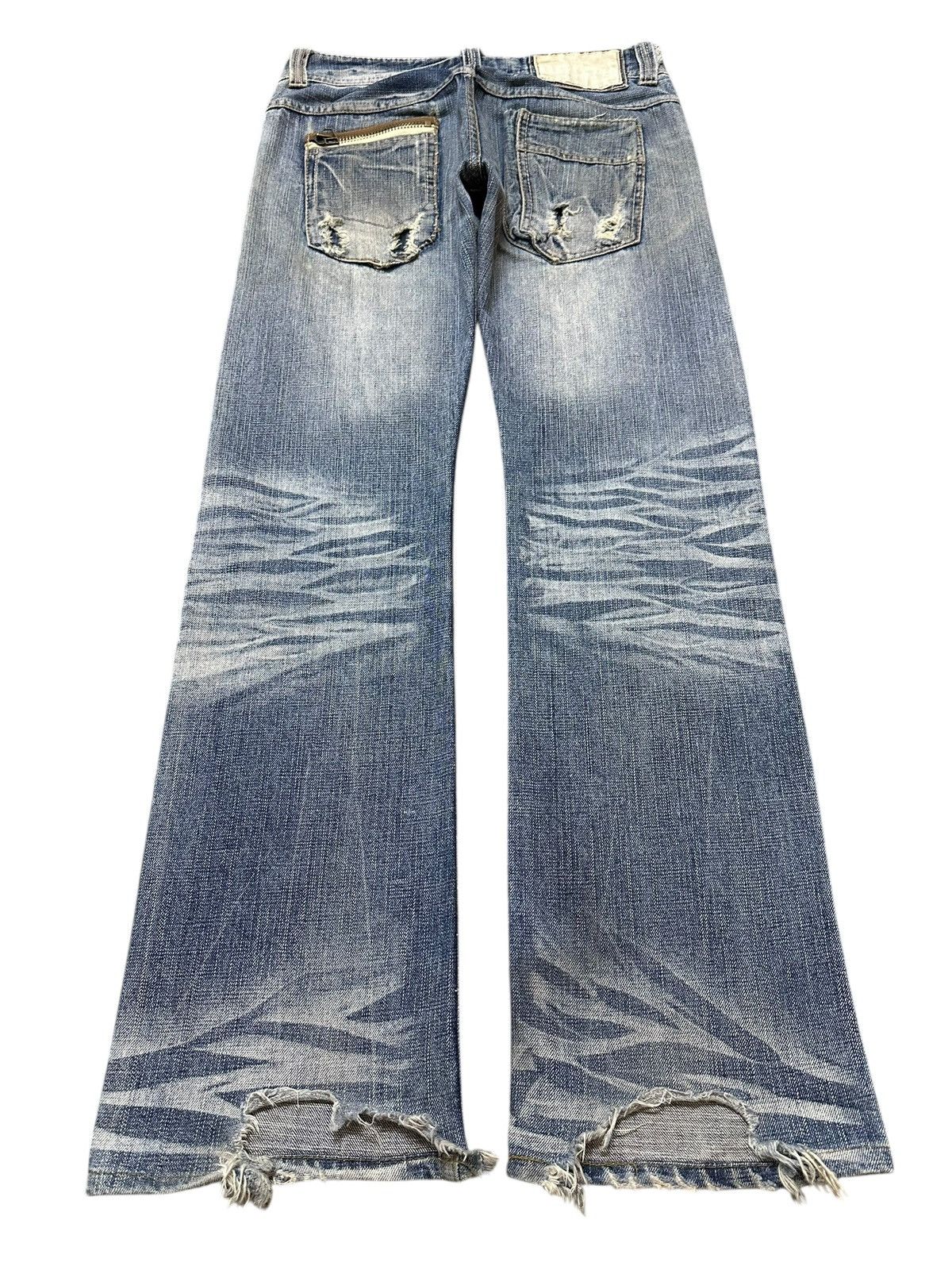 If Six Was Nine Vintage Japanese Selvedge Faded Wash Distress Baggy Jeans Size US 31 - 3 Thumbnail
