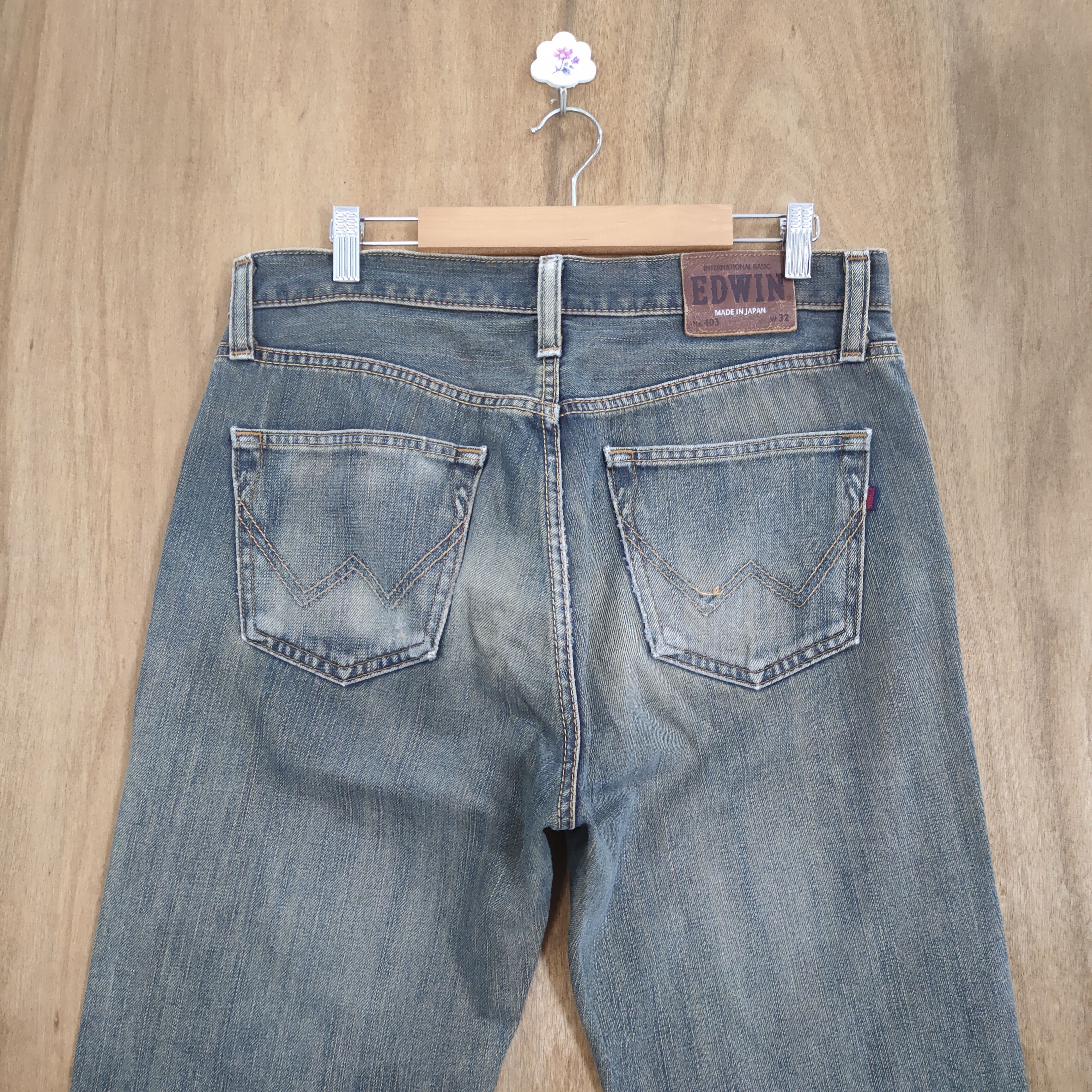 Edwin × Jean VINTAGE EDWIN 403 RIPPED JEANS DENIM PANTS Size US 33 - 9 Thumbnail