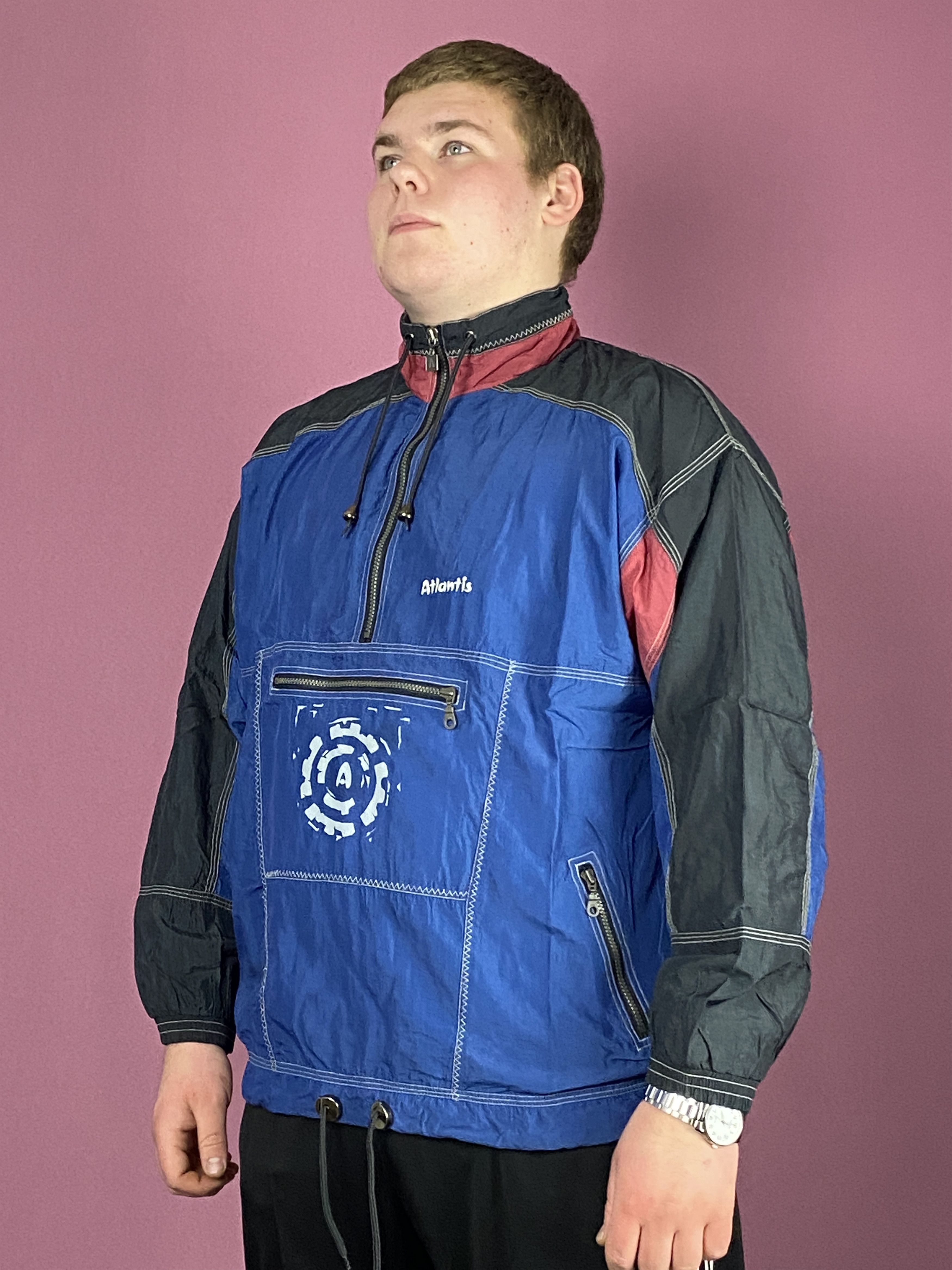 Vintage 90s Atlantis Vintage Men's Windbreaker Jacket - XL Size US XL / EU 56 / 4 - 2 Thumbnail