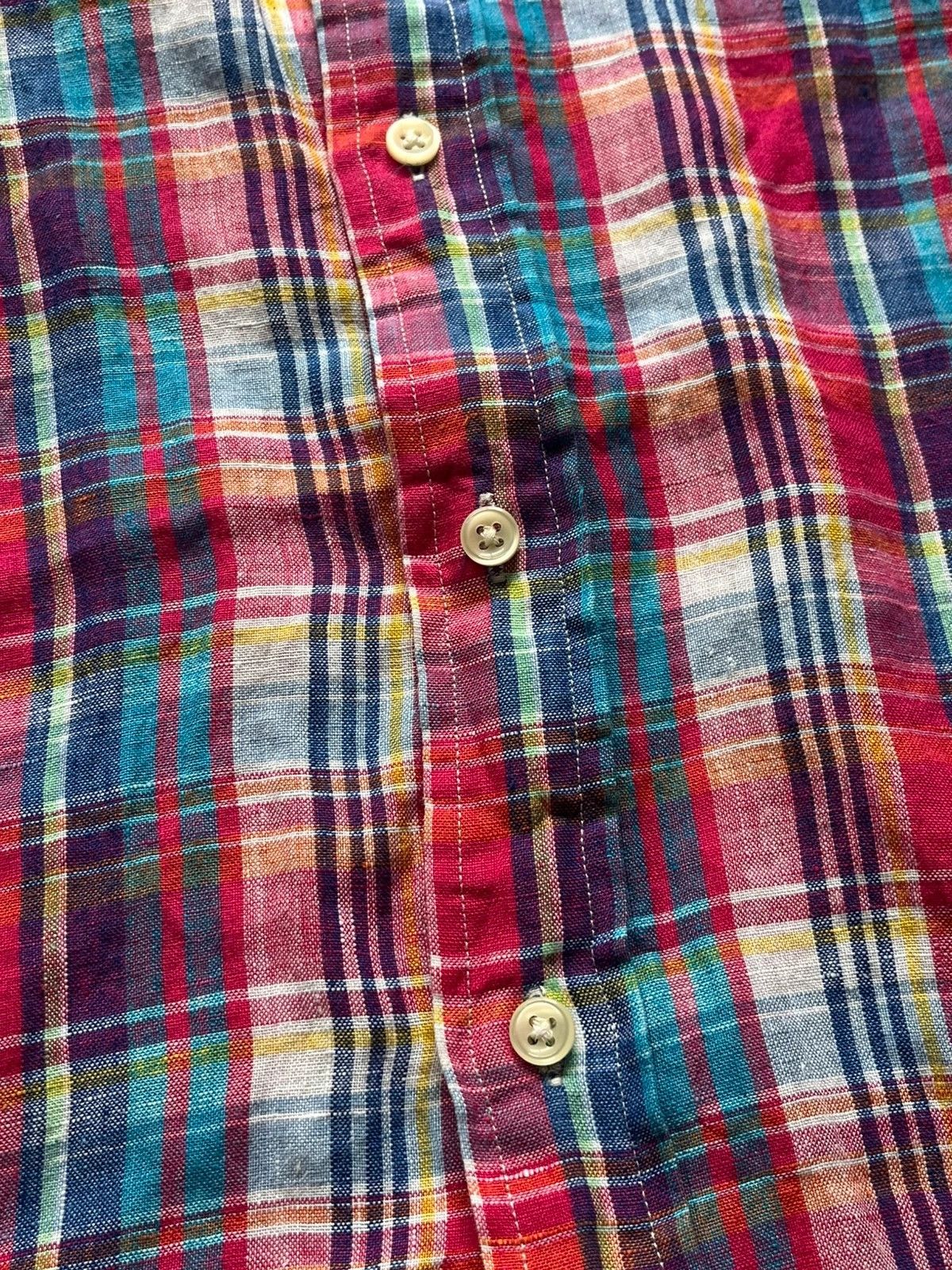 Ralph Lauren Polo Ralph Lauren Checked Plaid Shirt Sz L 100% Linen Size US L / EU 52-54 / 3 - 4 Thumbnail