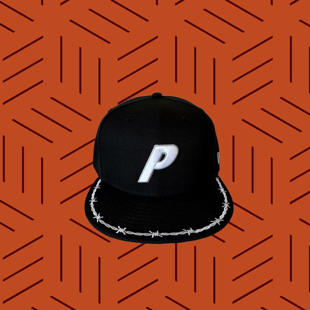 Palace x New Era P Logo 59FIFTY Fitted Black Hat 7 3/8 Mens