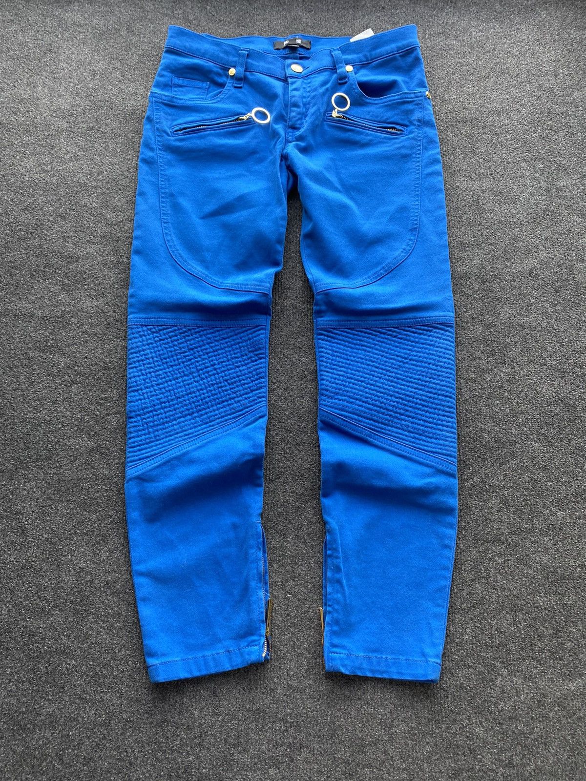 Just Cavalli 🔥Designer Luxury Just Cavalli Blue Moto Pants Women 26 size Size 26" / US 2 / IT 38 - 1 Thumbnail