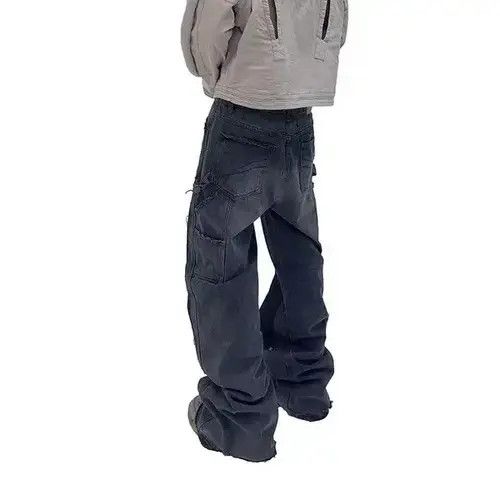 Japanese Brand × Jean Vintage studded fringe lumberjack bootcut jeans Size US 32 / EU 48 - 4 Thumbnail