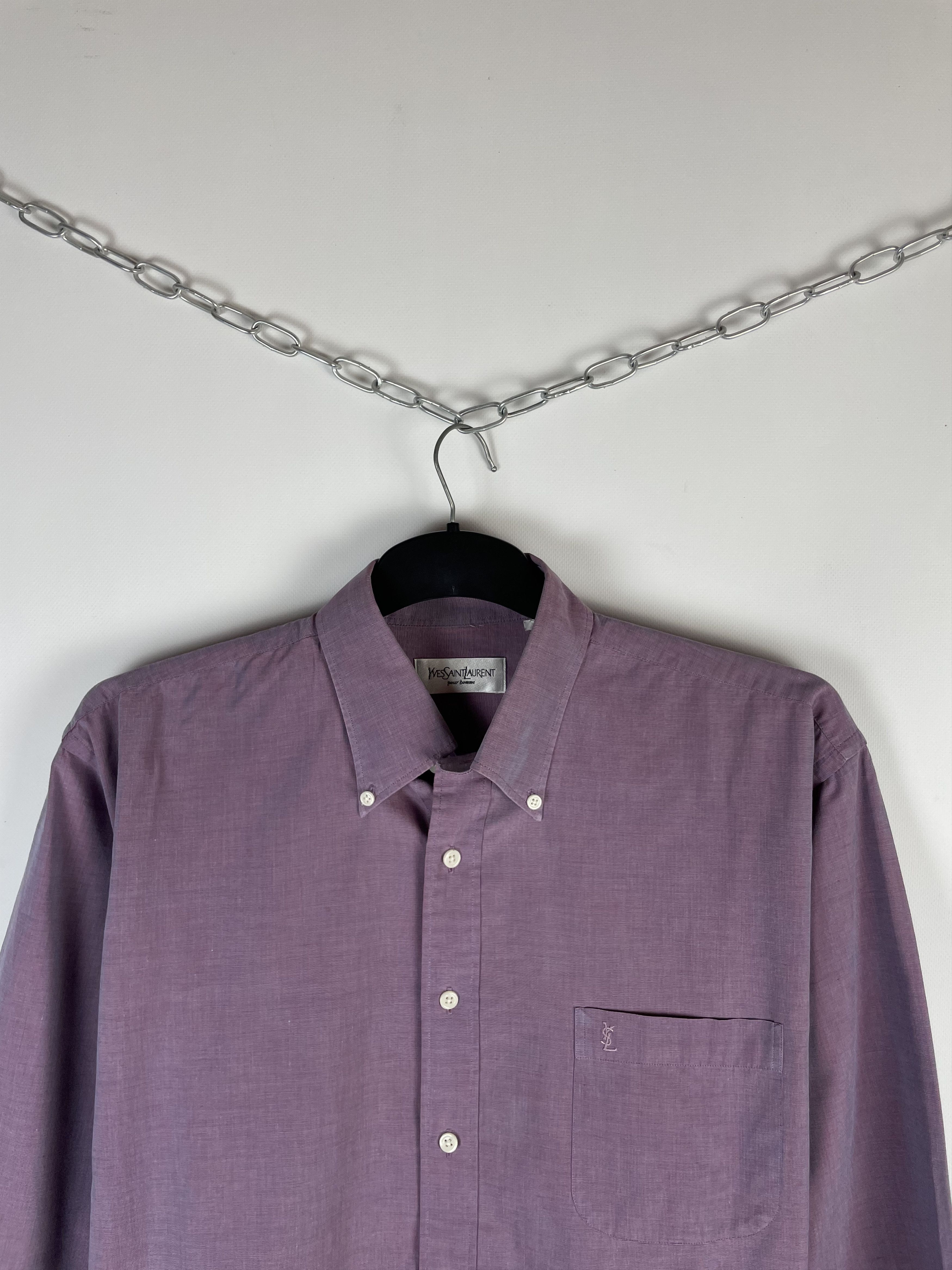 Vintage Vintage YvesSaintLaurent Ysl Pour Homme Button Up Shirt Size US XL / EU 56 / 4 - 3 Thumbnail