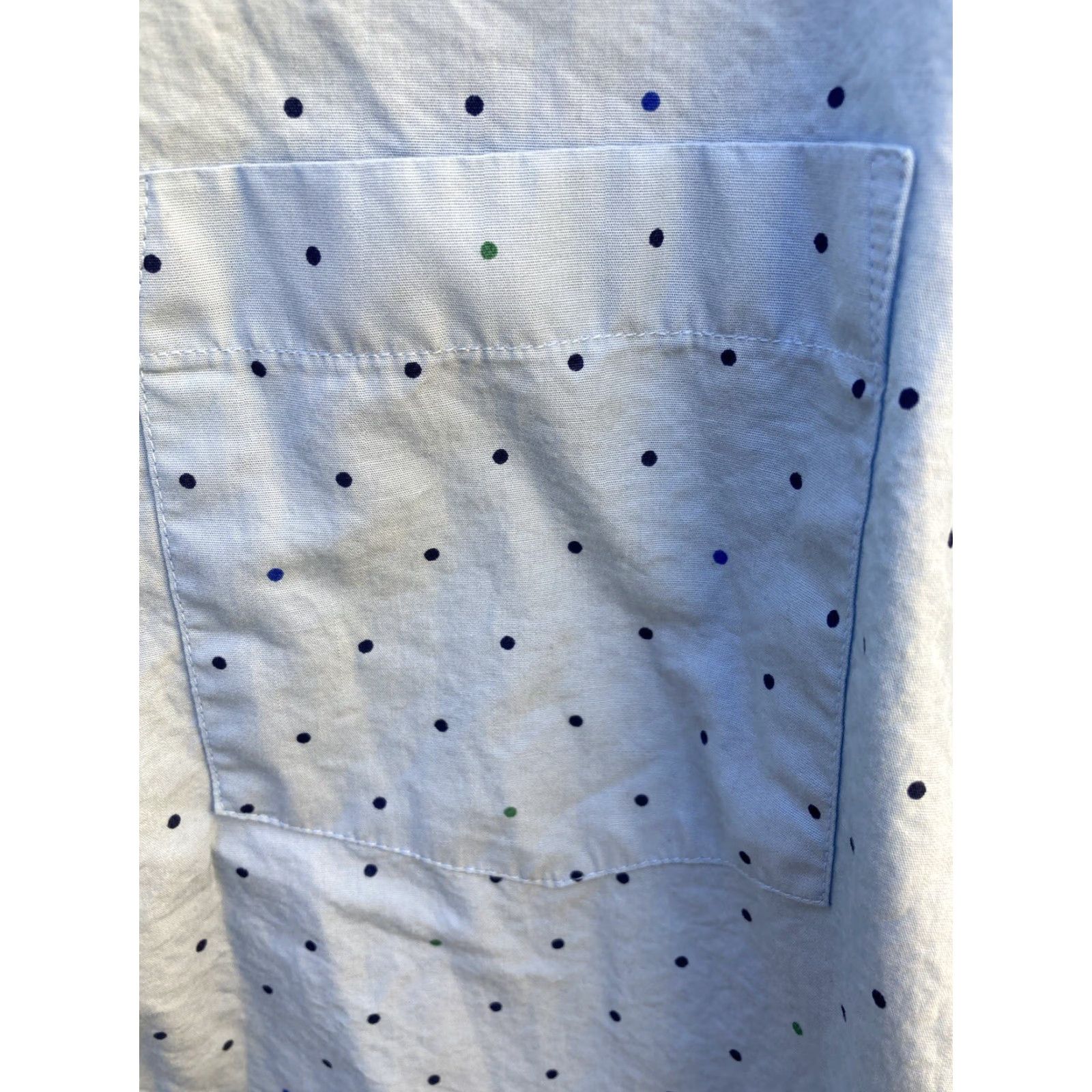 Vintage Hawker Rye Button-Up Shirt Blue Polka Dot XL Short Regular Fit Mens Size US XL / EU 56 / 4 - 6 Thumbnail