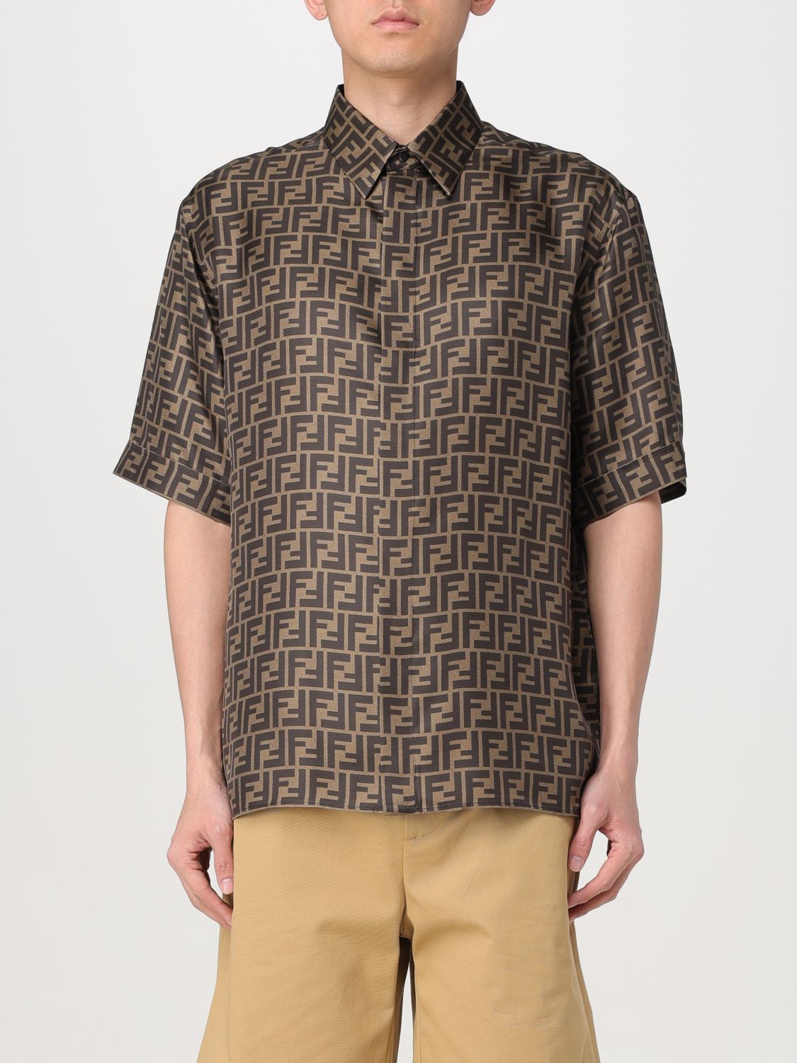 Image of Fendi Shirt Men Tobacco (Size Small)