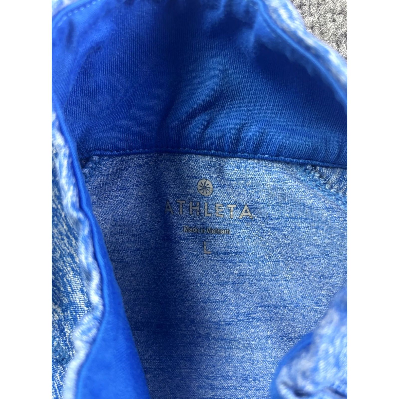 Athleta Athleta Womens L Blue 1/4 Zip Mock Neck Long Sleeve Pullover Athletic Top (Lightweight, Moisture Wicking) Size L / US 10 / IT 46 - 2 Thumbnail