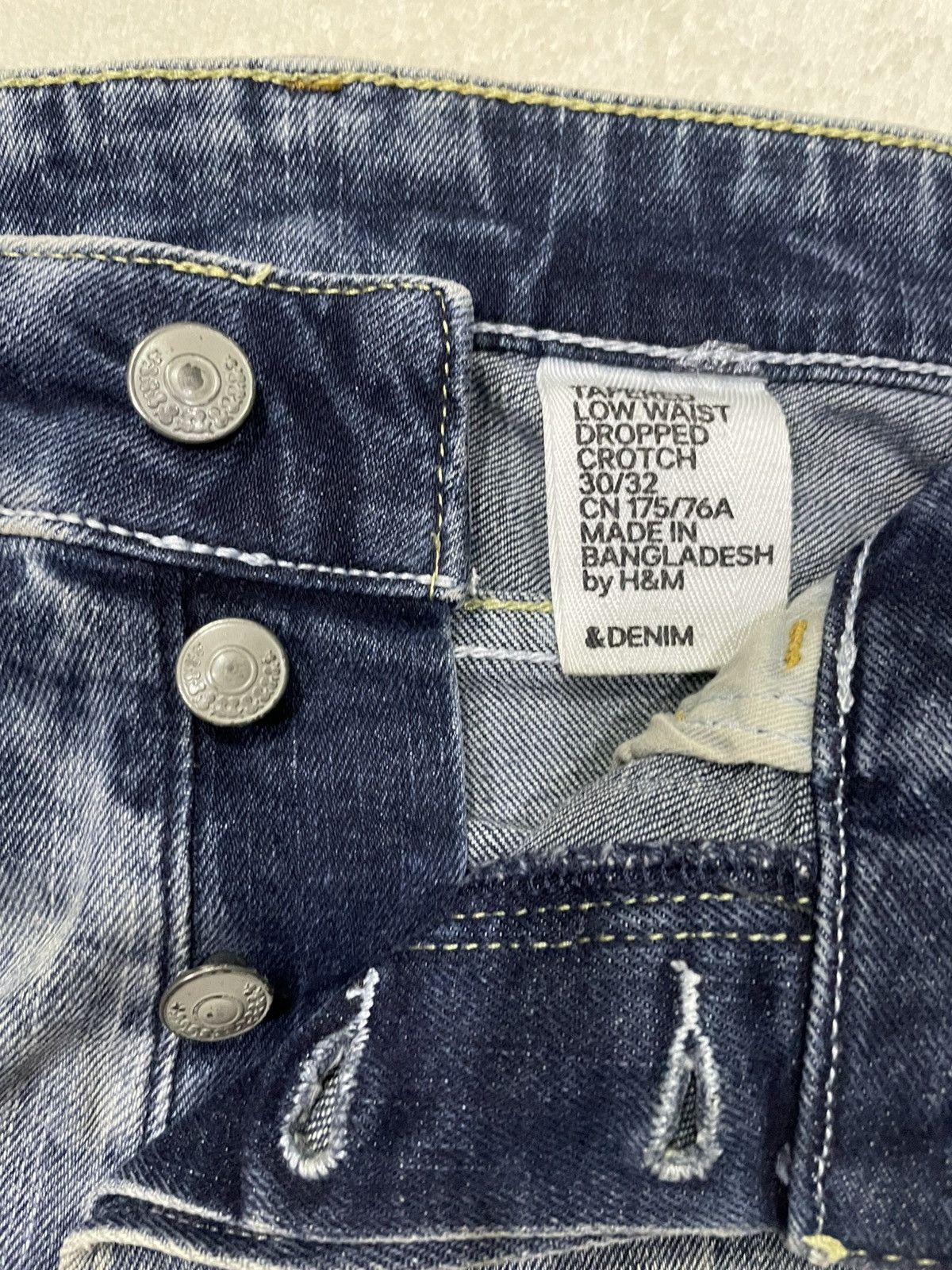 H&M Vintage H&M Denim Mudwash Faded Distress Jeans Size US 31 - 6 Thumbnail