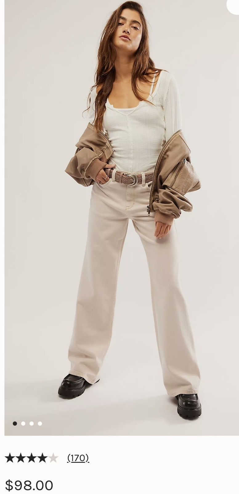 Free People Free People Tinsley Baggy High Rise Straight Leg Denim 28 Size 28" / US 6 / IT 42 - 12 Thumbnail
