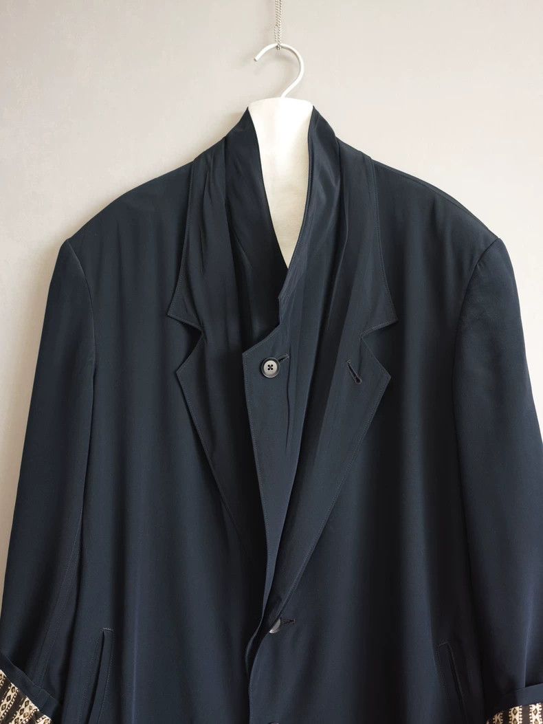 Yohji Yamamoto Yohji Yamamoto 23SS Silk Jacquard Double Collar Coat 2504-N Size US M / EU 48-50 / 2 - 7 Thumbnail