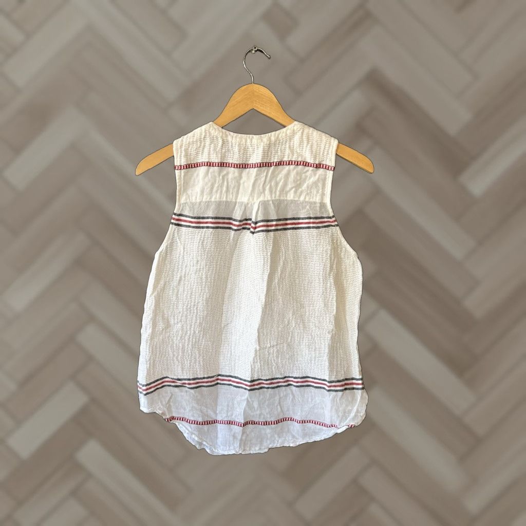 Lucky Brand Lucky Brand Womens Sleeveless Button-Up White Size Medium Shirt Size M / US 6-8 / IT 42-44 - 1 Thumbnail