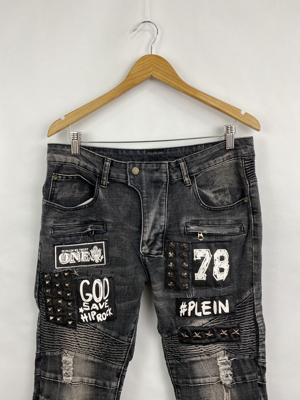 Japanese Brand 🇯🇵 Y2K Biepa Japan Japan Punk Metal Emo plain balmain style Size US 34 / EU 50 - 3 Thumbnail