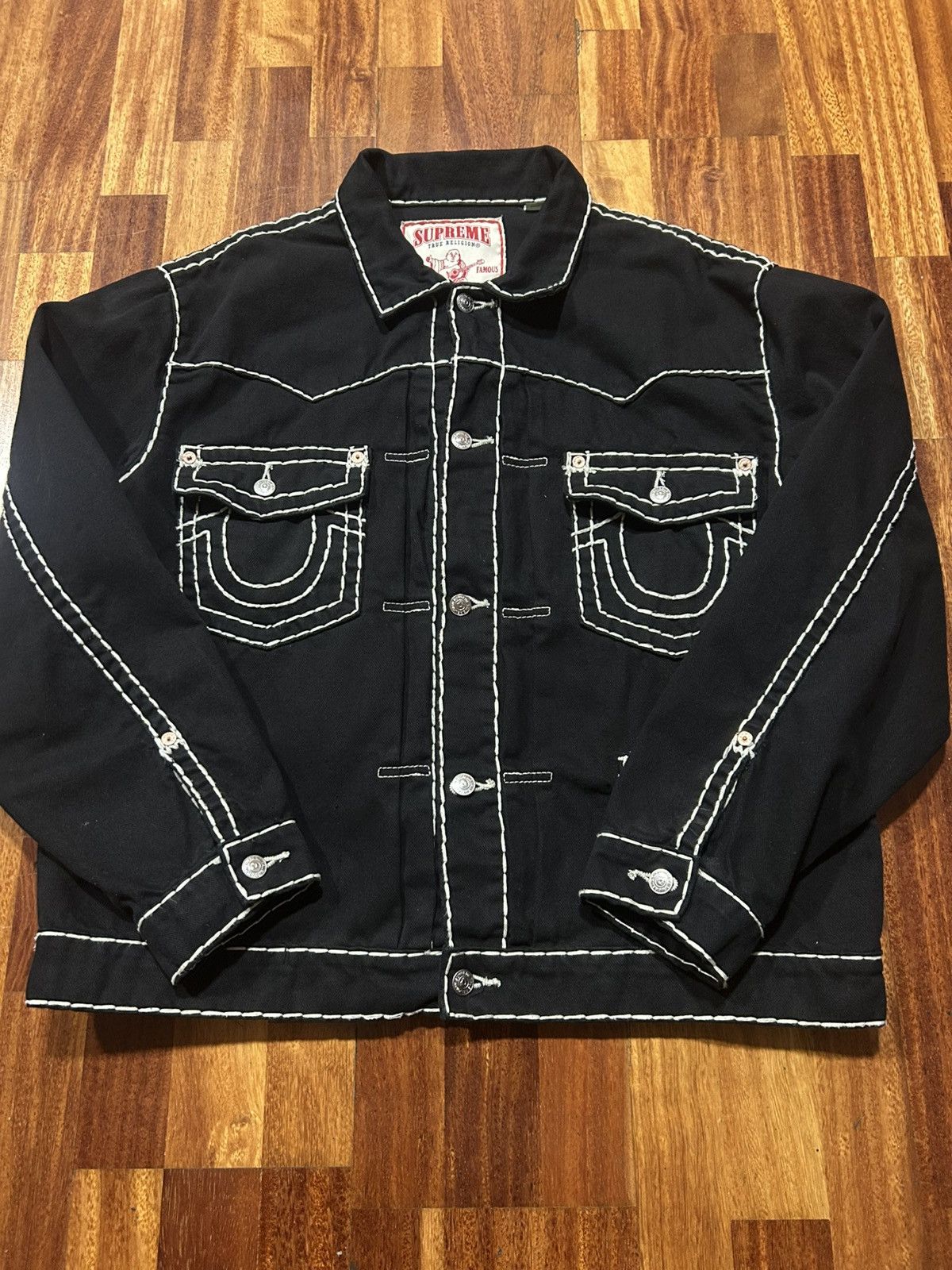 Supreme SS13 Supreme Fuck Denim Trucker Jacket - Black Size XL