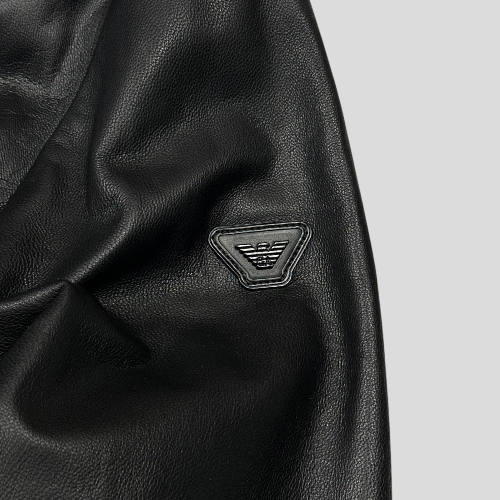 Armani Emporio Armani 2018 Lambs Leather Bomber Jacket - M/L Size US L / EU 52-54 / 3 - 3 Thumbnail