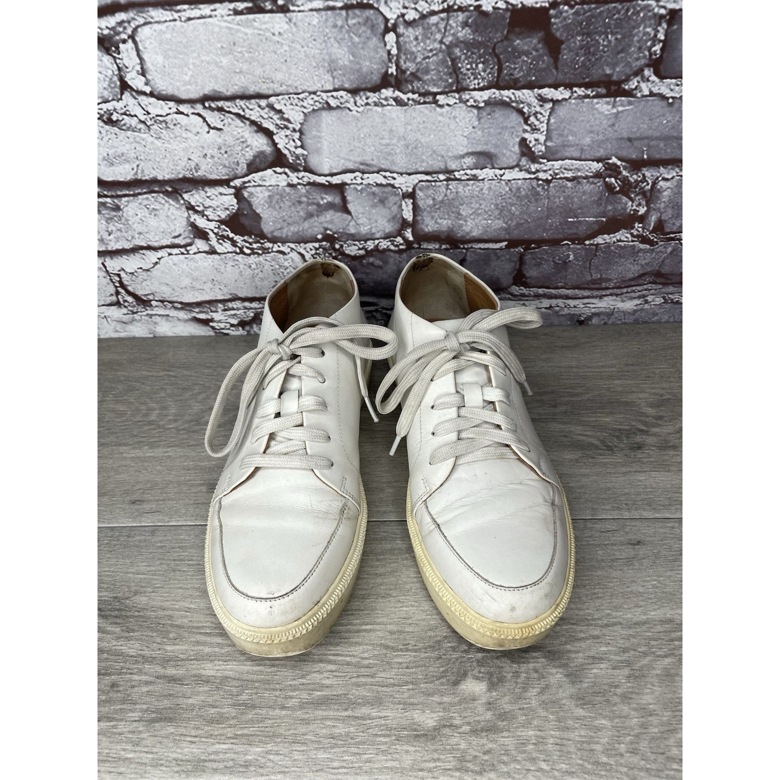Adolfo Dominguez Adolfo Dominguez White Leather Casual Lace Up Sneakers Women Size US 8.5 / IT 38.5 - 7 Thumbnail