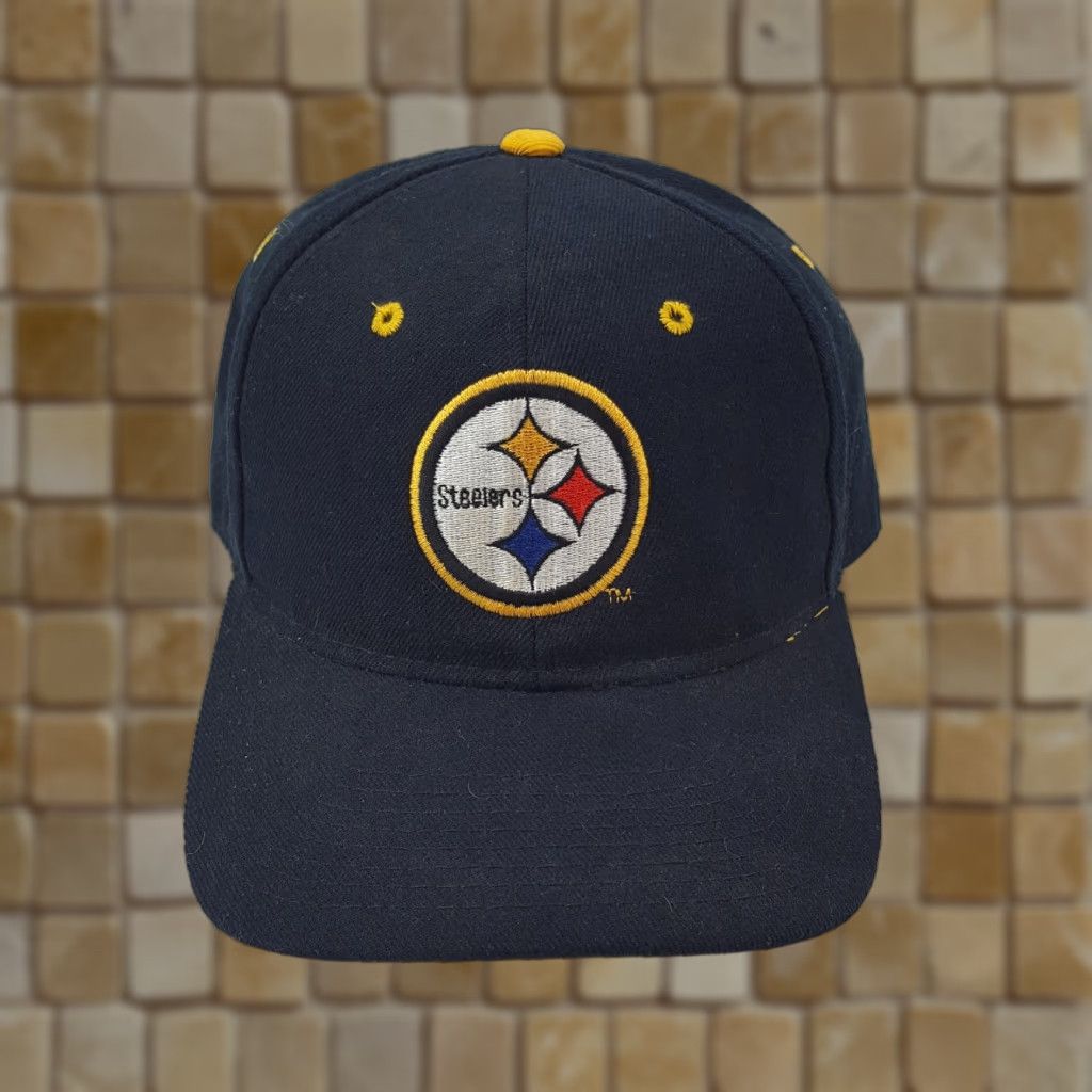 Logo Athletic VINTAGE Logo Athletic Pittsburgh Steelers 90s Baseball Cap Fitted Size 7 1/4 Black Mens Size ONE SIZE - 1 Thumbnail