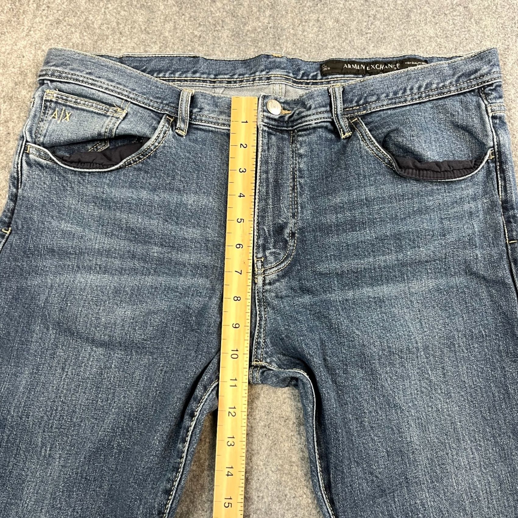 Armani Exchange Armani Exchange Jeans Slim Tapered 38 Medium Wash Blue Stretch J13 Mens Size US 38 / EU 54 - 5 Thumbnail