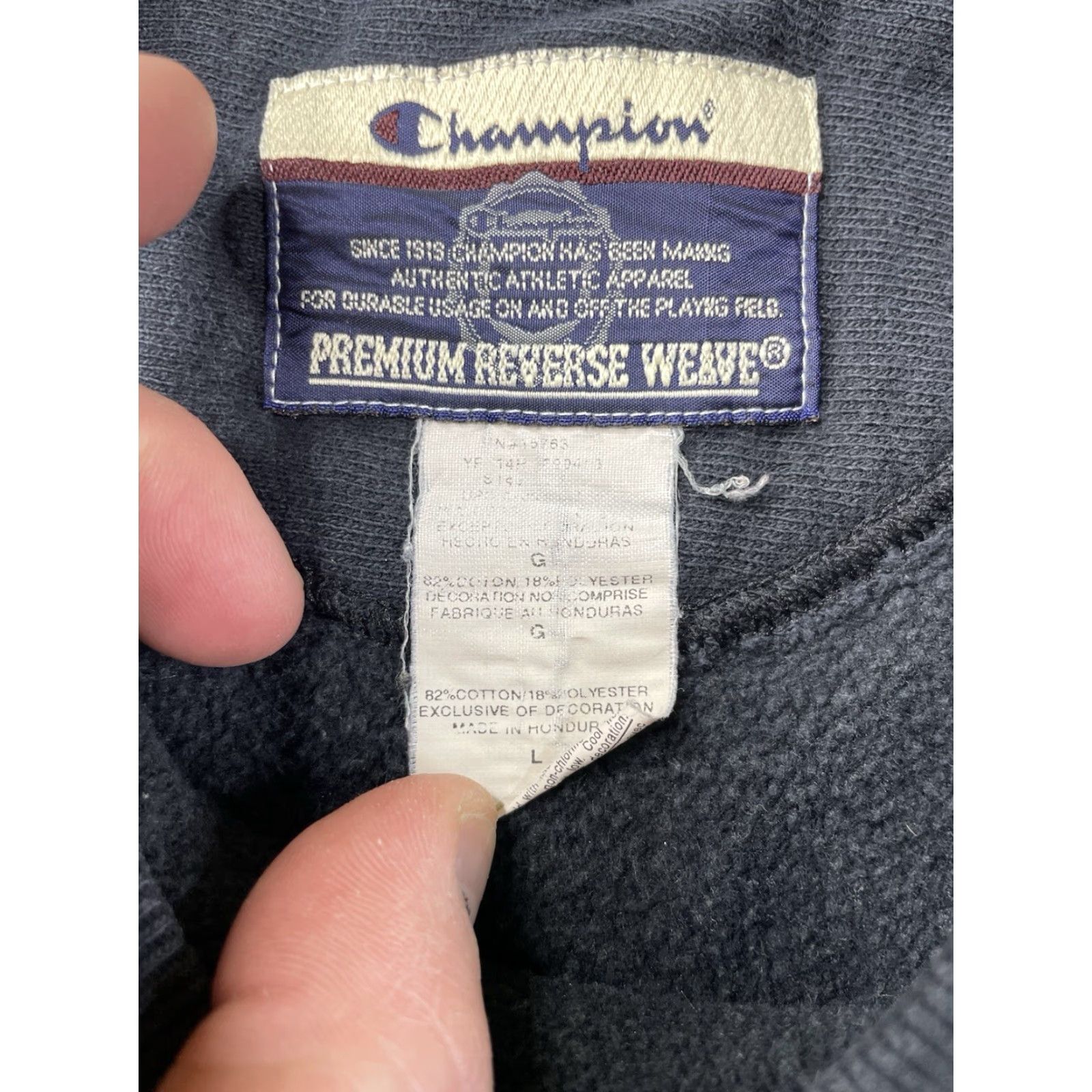Champion VINTAGE Champion Reverse Weave Pullover Sweatshirt Men L Black Reversible Premium Crewneck Binghamton Size US L / EU 52-54 / 3 - 4 Thumbnail
