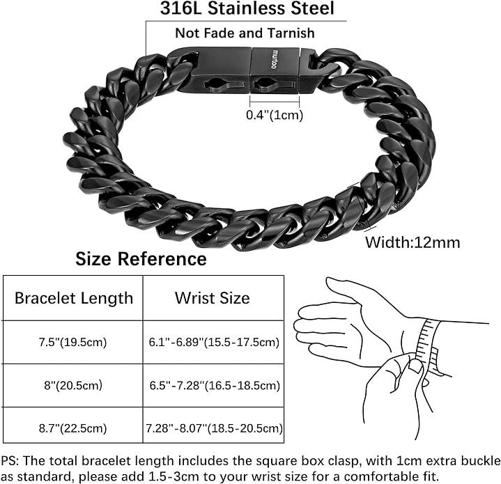 Other Men's cuban link chain bracelet 8inch Size ONE SIZE - 3 Thumbnail