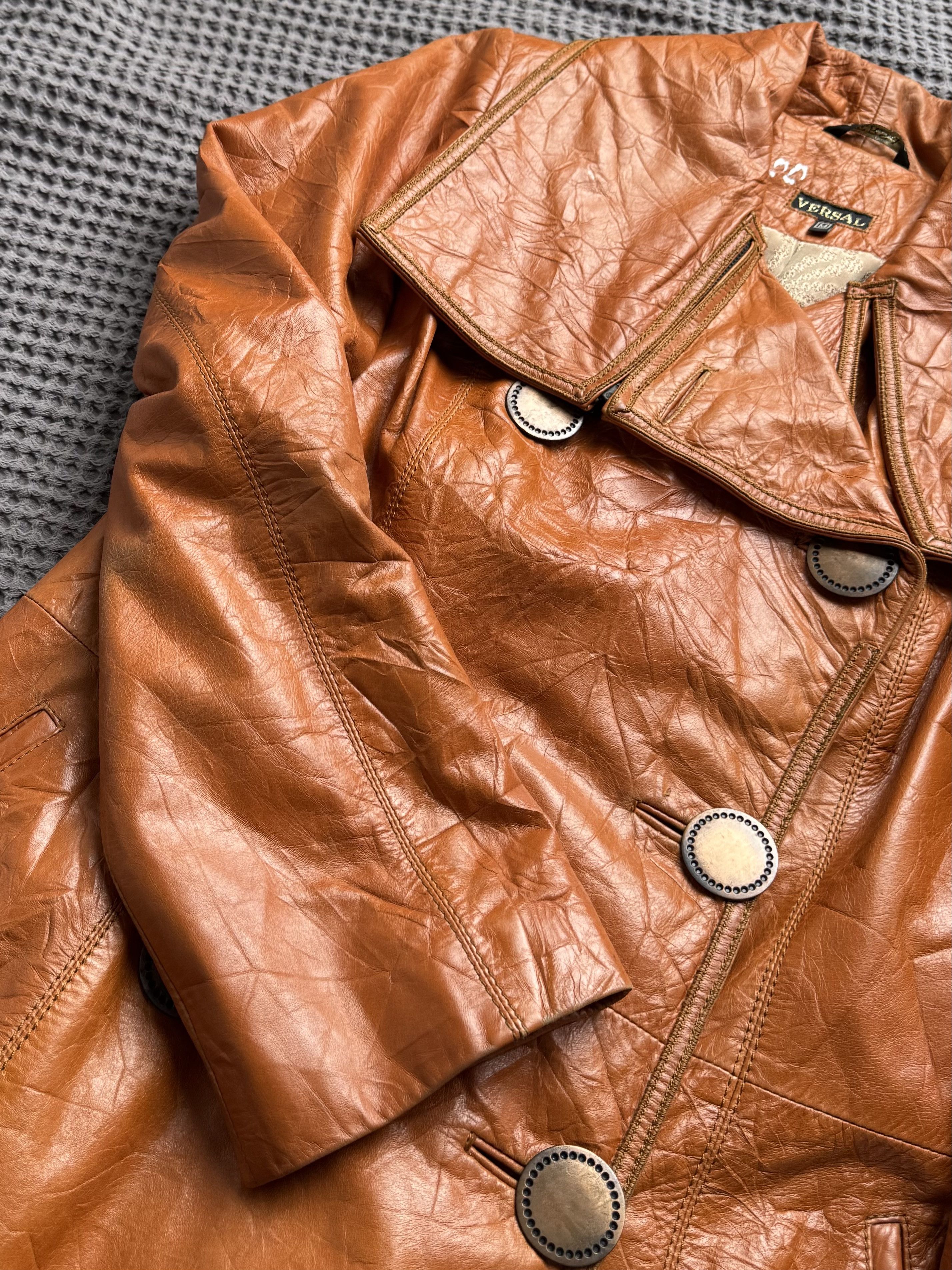 Vintage Vintage Leather Coat Double Breasted Jacket Retro Mod Trench Size M / US 6-8 / IT 42-44 - 7 Thumbnail