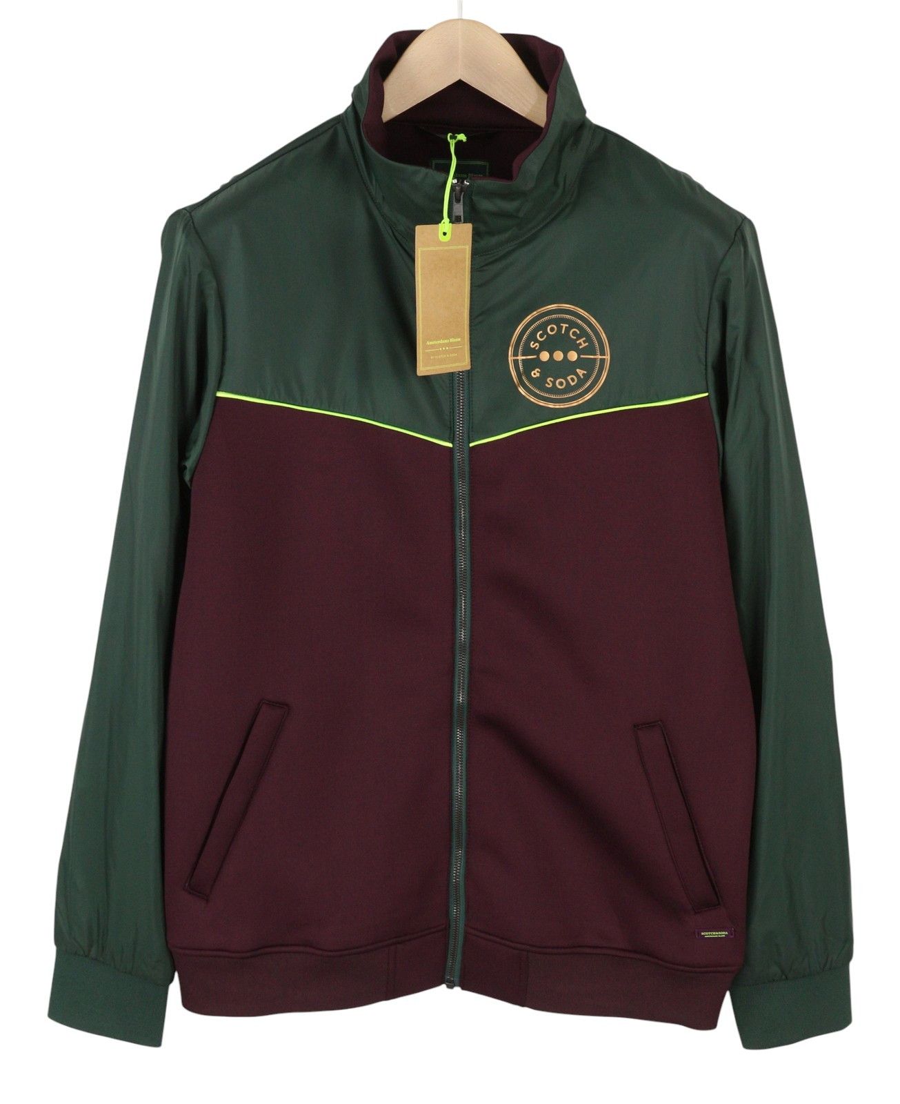 Scotch & Soda L Burgundy High Neck Zip Jacket 88540 Size US L / EU 52-54 / 3 - 1 Thumbnail