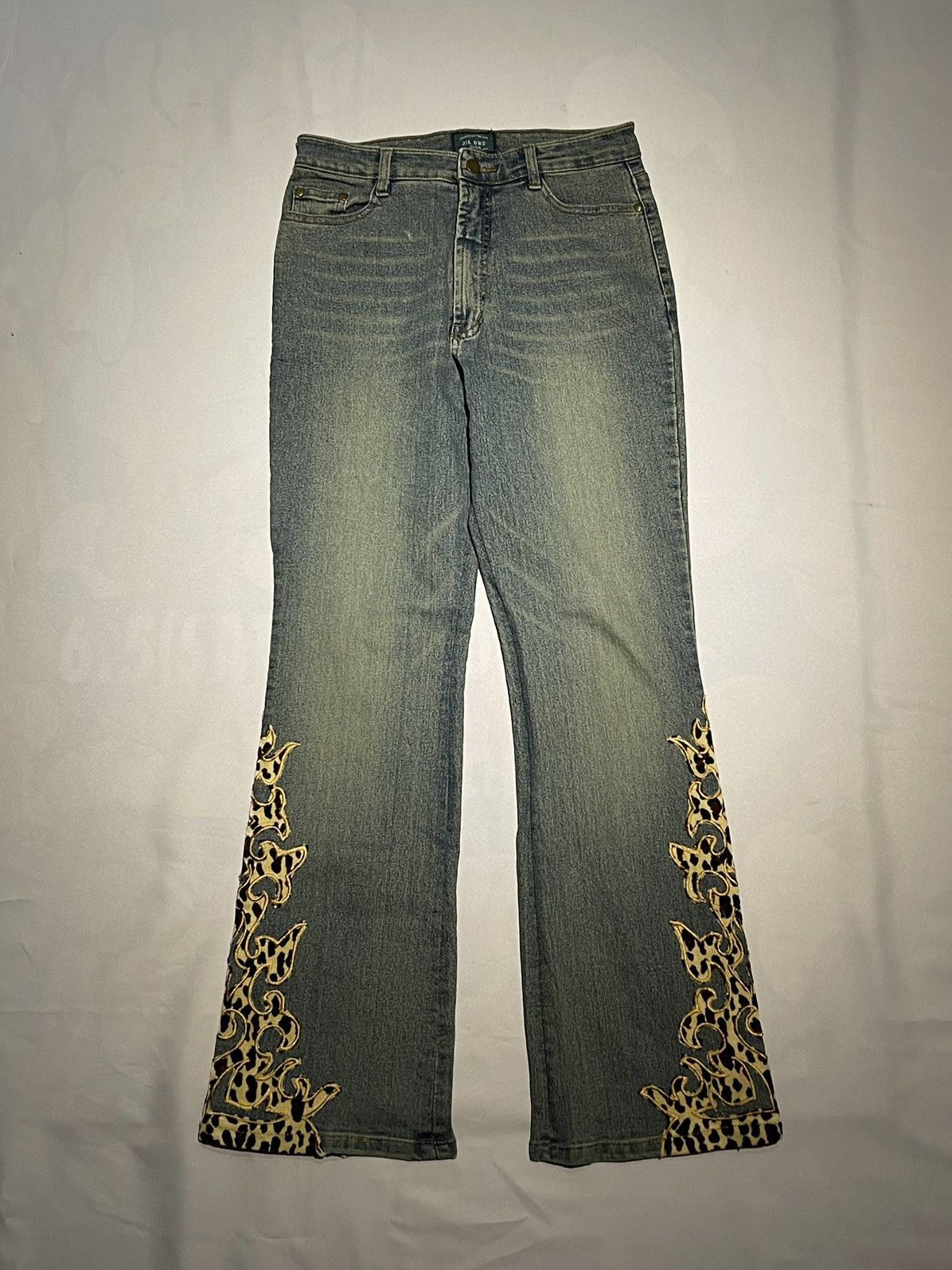 Japanese Brand × Vintage Vintage Denim Leopard Flame Embroidered Distressed Jeans Size 28" / US 6 / IT 42 - 5 Thumbnail