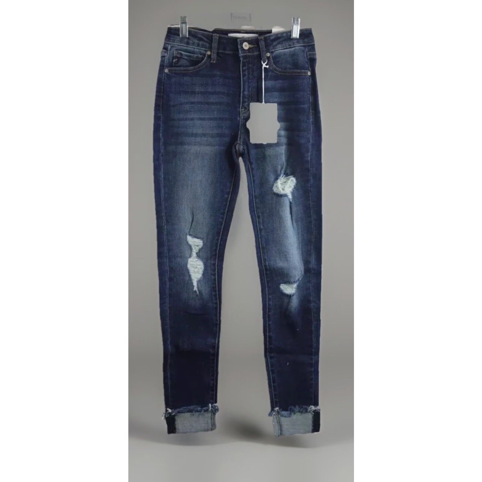 Vintage **KANCAN Women Skinny Jeans Dark Wash HighRise Cuffed Size 3** User: VINTAGE KANCAN Women Skinny Jeans Dark Wash HighRise Cuffed Size 3 Size 26" / US 2 / IT 38 - 2 Thumbnail