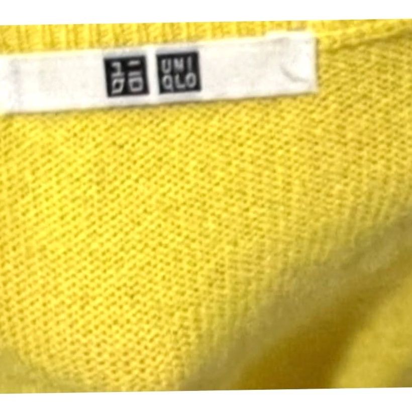 Uniqlo Uniqlo Sweater Women Cashmere V-Neck Yellow Long Sleeve Pullover Sz Large L Womens Pullover, 100% Cashmere, Solid, Regular Fit Size L / US 10 / IT 46 - 6 Thumbnail