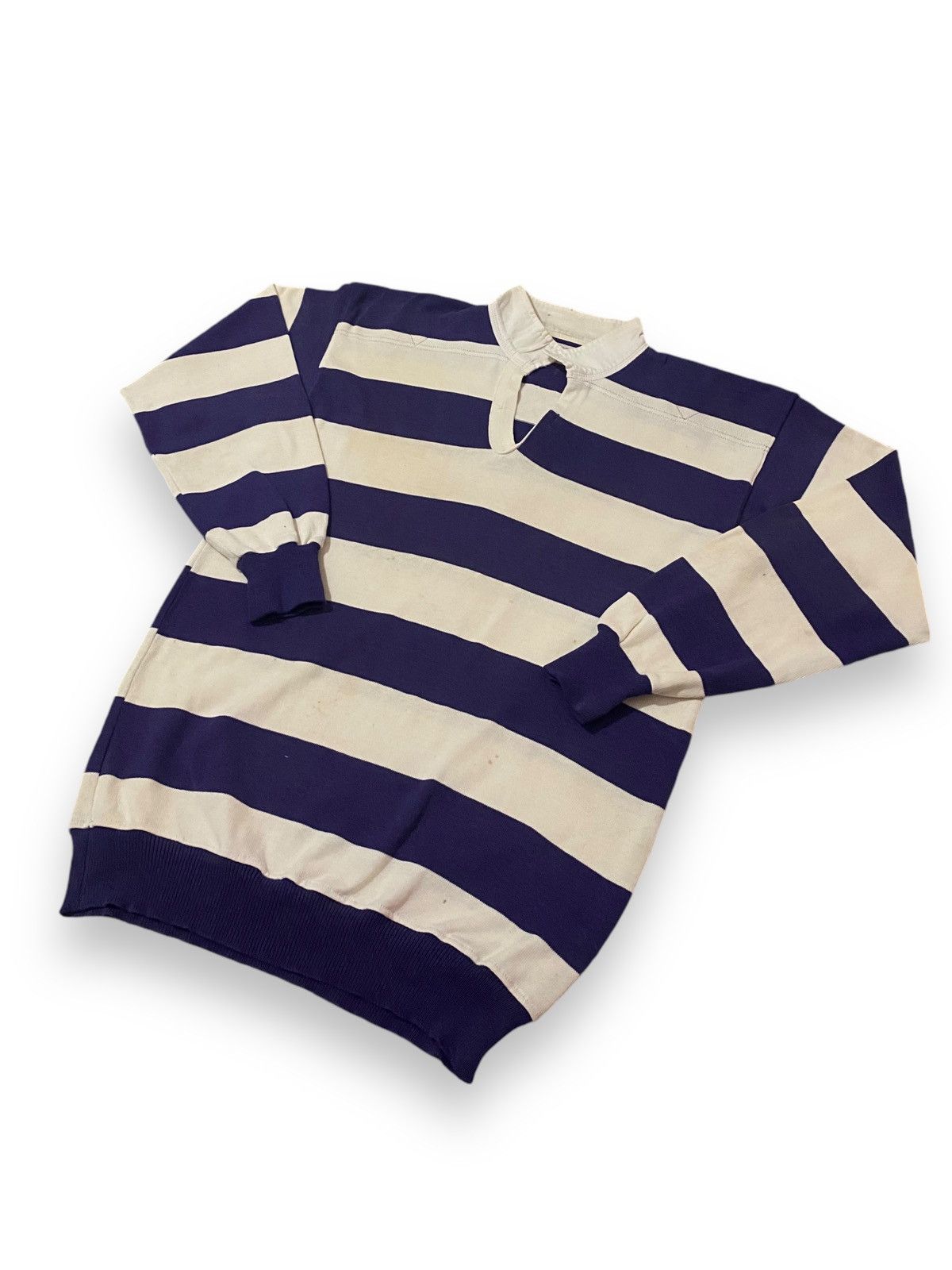 Japanese Brand CONVERT JAPAN BRAND RUGBY WEAR STRIPES COLLAR SWEATSHIRT Size US L / EU 52-54 / 3 - 4 Thumbnail
