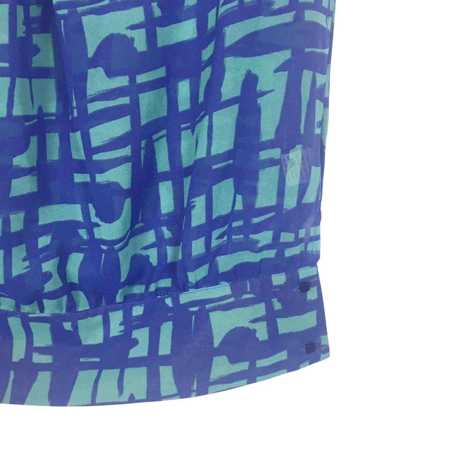 Other Tulle Blue Printed Short Sleeve Blouse Sz M Size M / US 6-8 / IT 42-44 - 3 Thumbnail