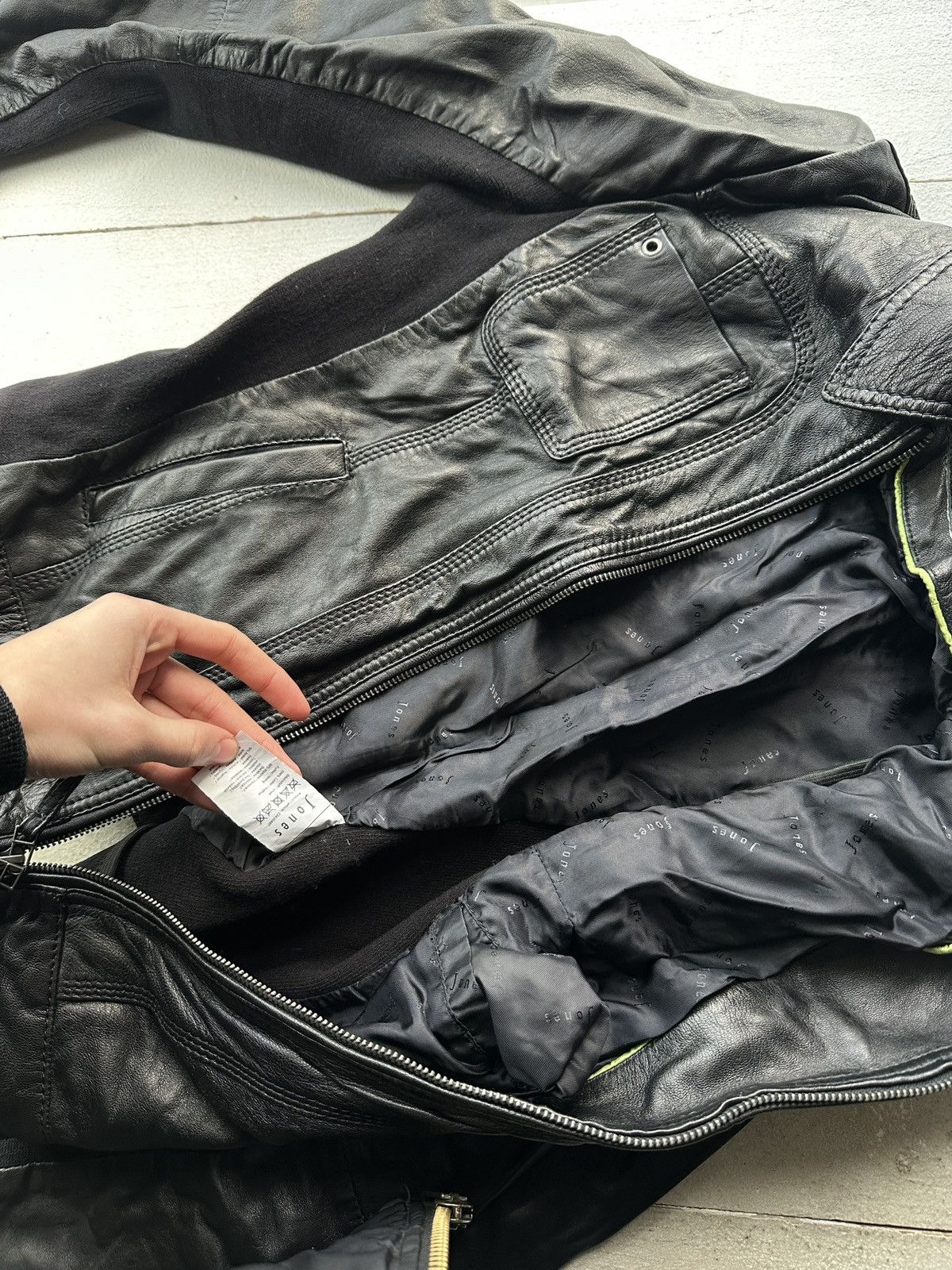 Other 🚨Y2K RICK OWENS TYPE DIRTY SLIM FIT ZIP LEATHER JACKET Size XS / US 0-2 / IT 36-38 - 7 Thumbnail