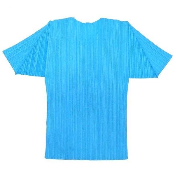 Issey Miyake Issey Miyake size:3 Light blue short-sleeved knitted sweat Size L / US 10 / IT 46 - 2 Thumbnail