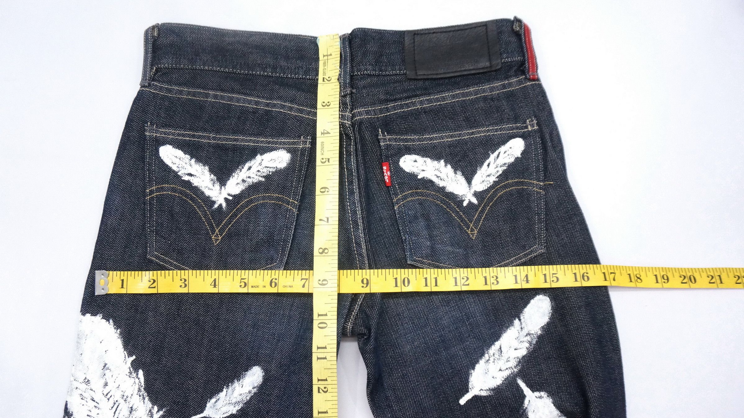 Levi's 💥 Rare Levis Women Red Loop Japan Flare Indigo Jeans Size 27" / US 4 / IT 40 - 17 Thumbnail