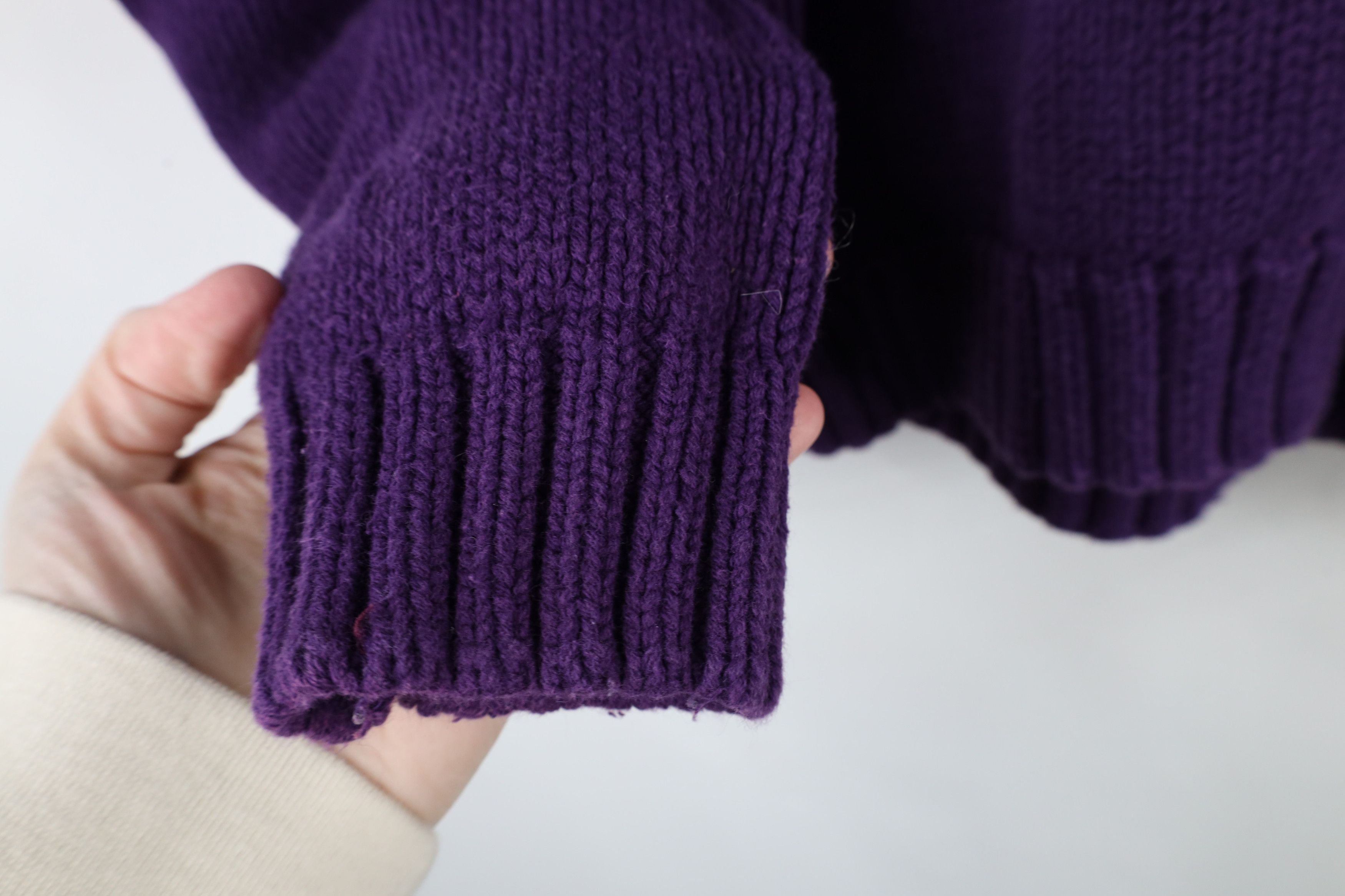 Gap × Vintage Vintage 90s Gap Blank Cotton Knit Crewneck Sweater Purple Size M / US 6-8 / IT 42-44 - 6 Thumbnail