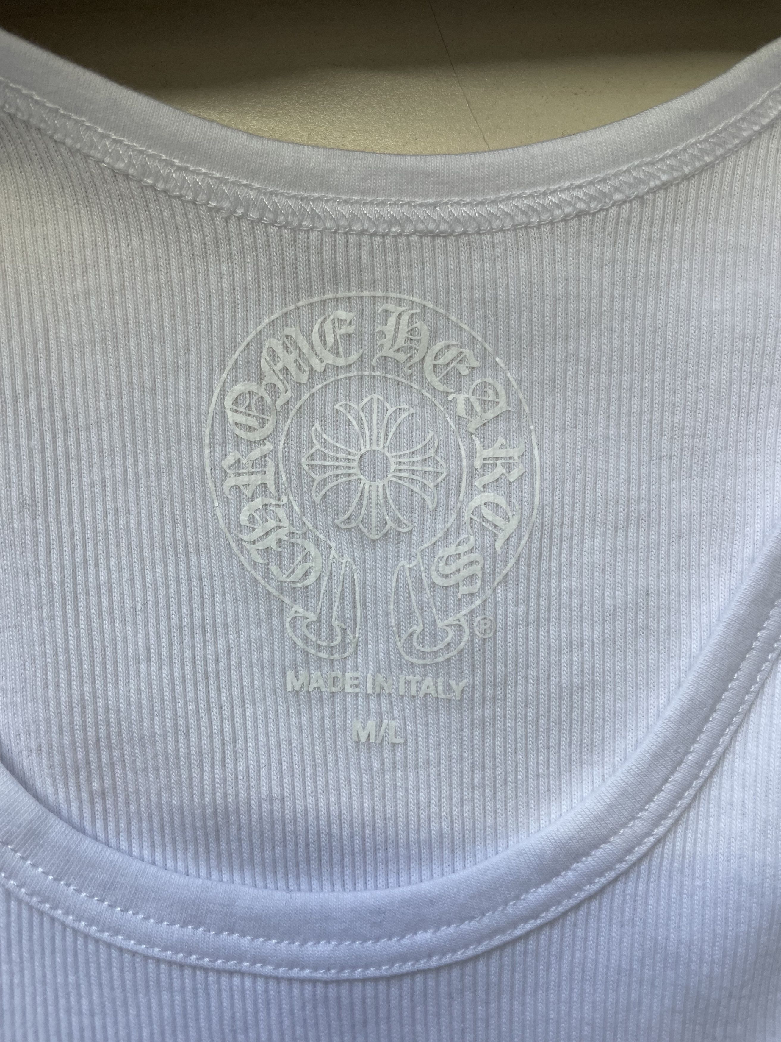 Chrome Hearts Chrome Hearts White Beaded Cross Leather Logo Tank Top Size M / US 6-8 / IT 42-44 - 5 Thumbnail