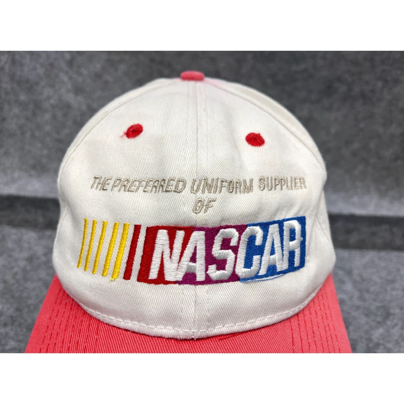 NASCAR Toppers Hat Adult One Size White Pink Nascar Snapback Cotton Racing Mens Size ONE SIZE - 2 Thumbnail