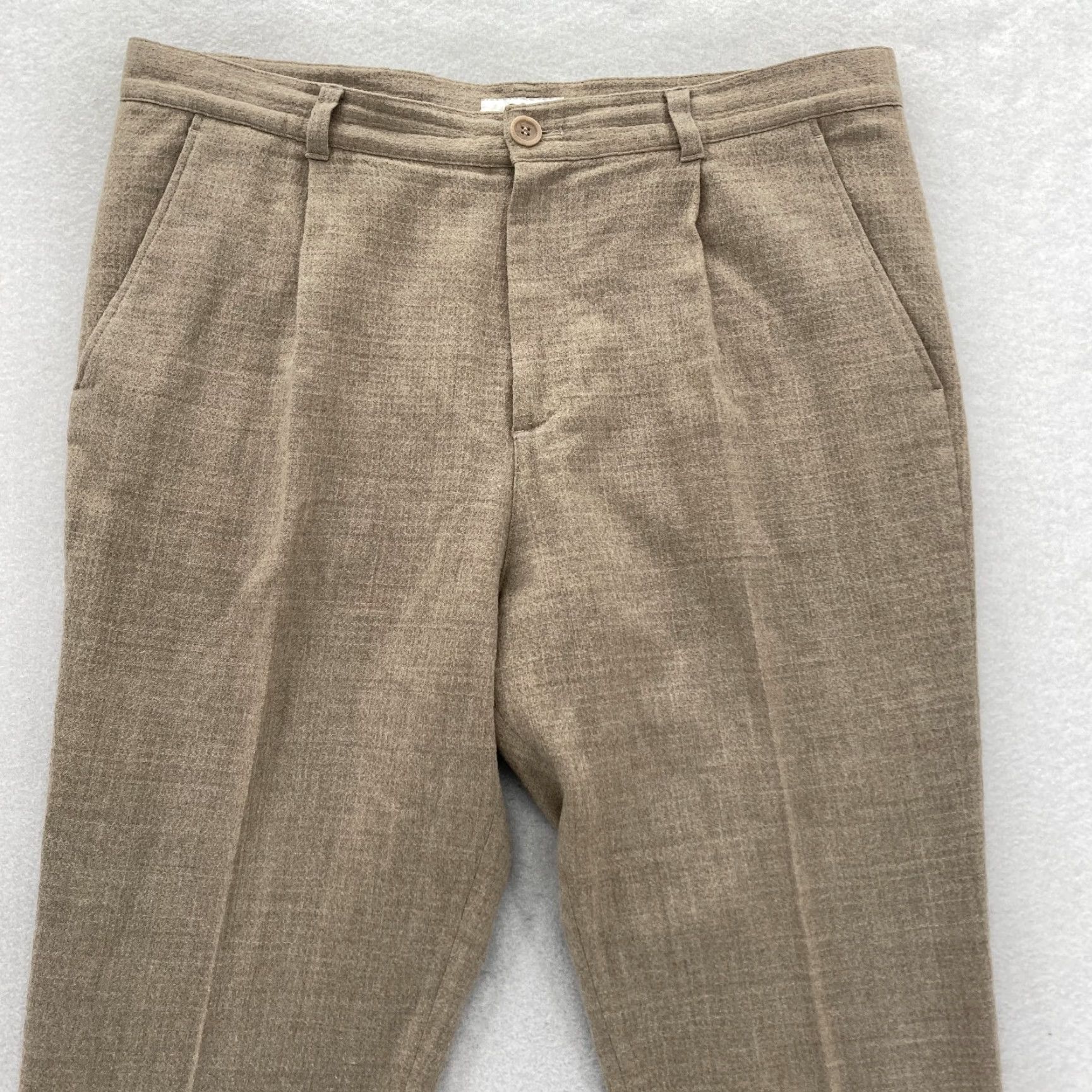 Cos COS Dress Pants Mens 38R Brown Wool Blend Stretch Pleated Slim Tapered Turkey Size US 38 / EU 54 - 2 Thumbnail