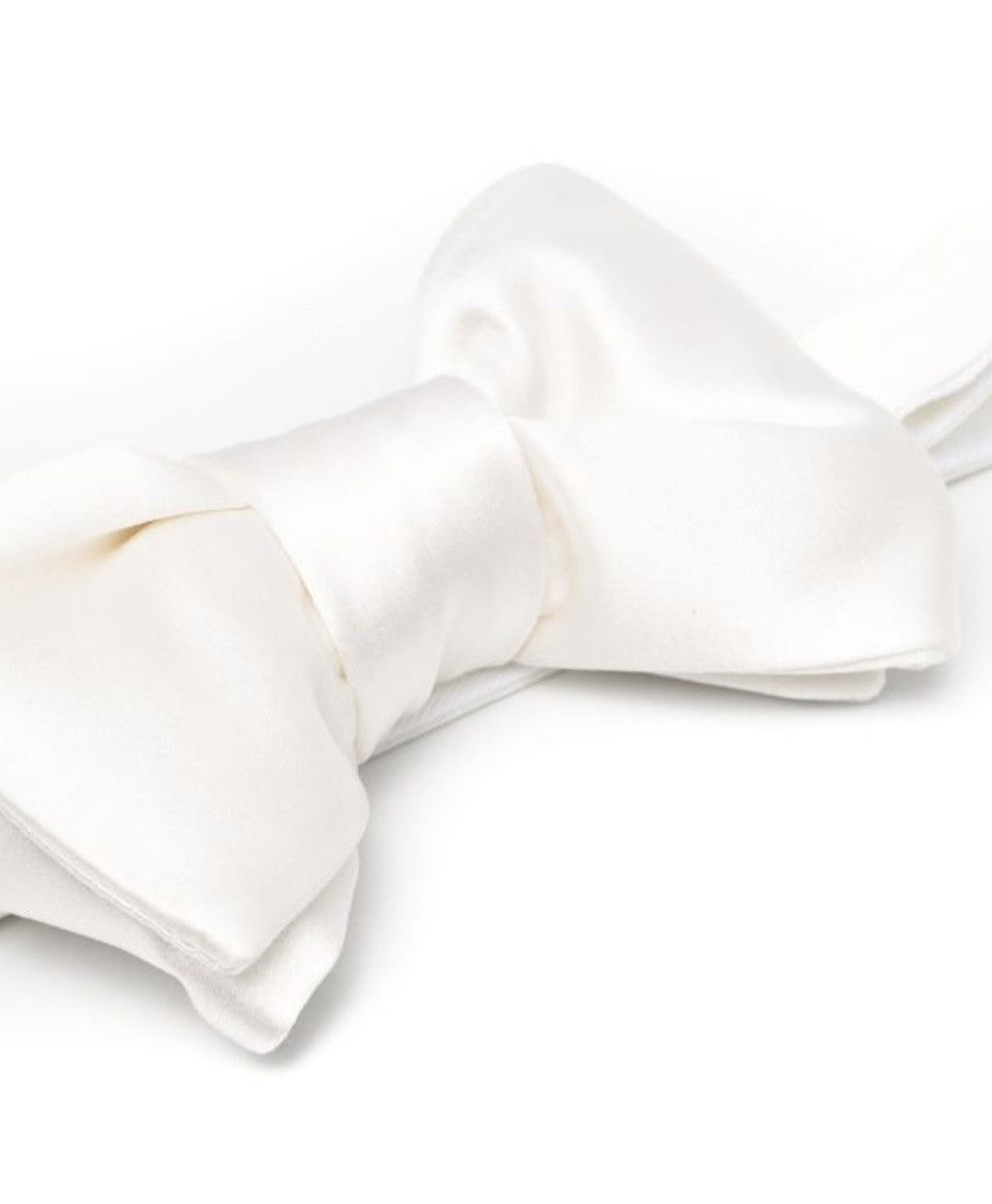 Tom Ford TOM FORD satin-finish silk bow tie white Size ONE SIZE - 1 Thumbnail