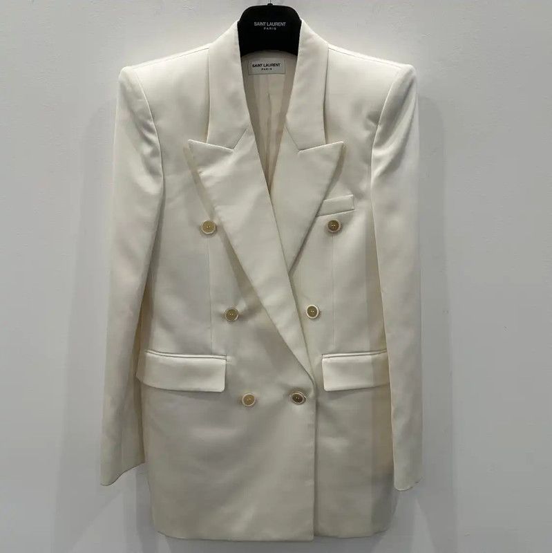 Saint Laurent Cream Wool Ladies Jacket 0089
