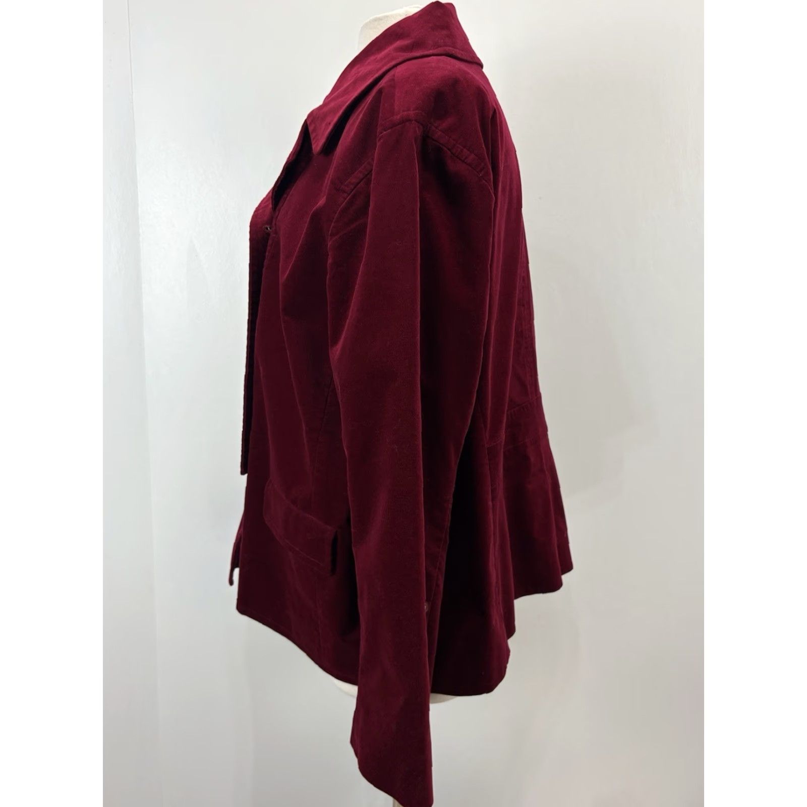 Talbots VINTAGE Talbots Velvet Jacket Women’s Plus Size 22W Dark Red Double Breasted Casual Business Party Size 3XL / US 20-22 - 2 Thumbnail