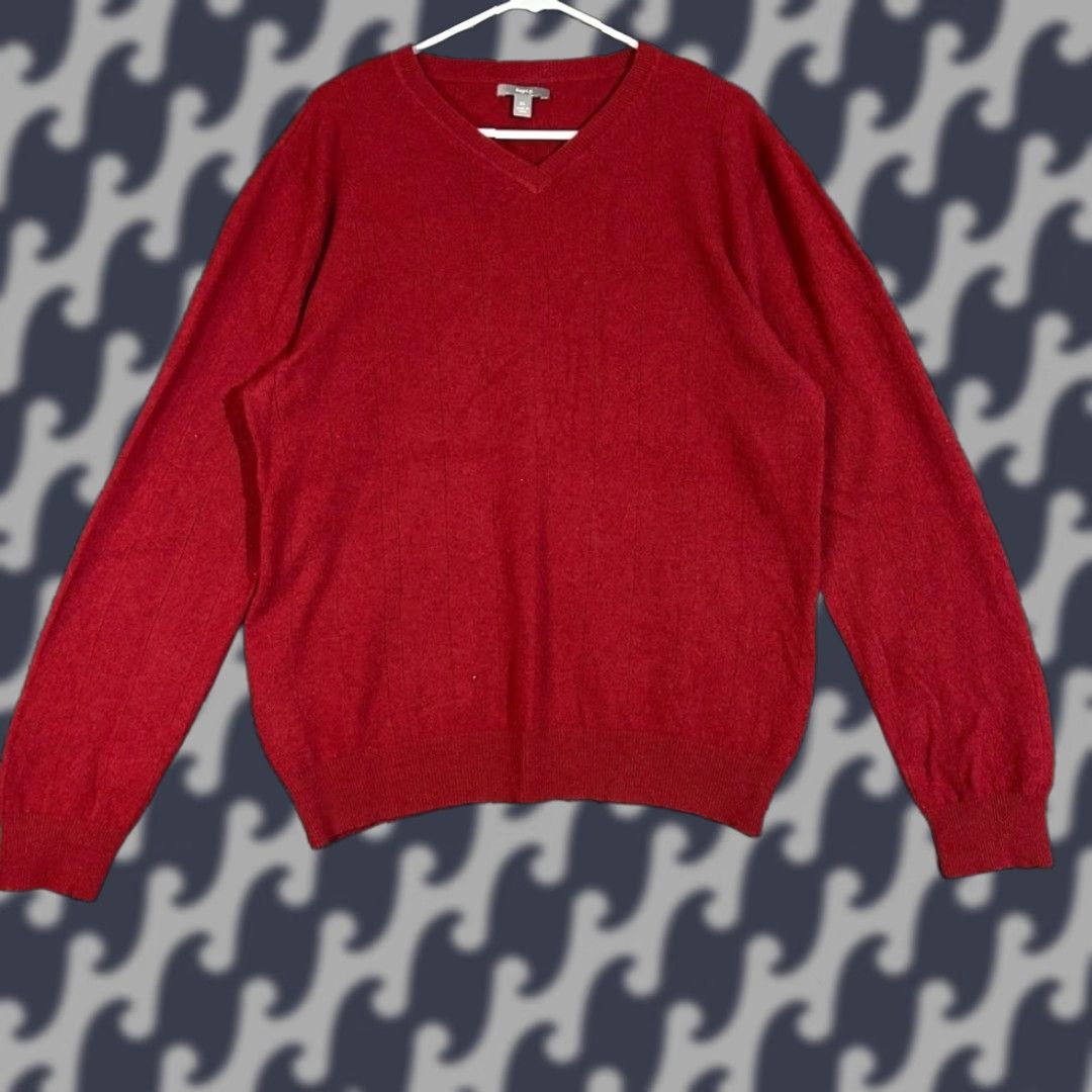 Apt. 9 Apt.9 Red V-Neck Long Sleeve Pullover 100% Cashmere Sweater Men XL Size Mens Red V-Neck Pullover Cashmere Sweater XL Men Size US XL / EU 56 / 4 - 1 Thumbnail