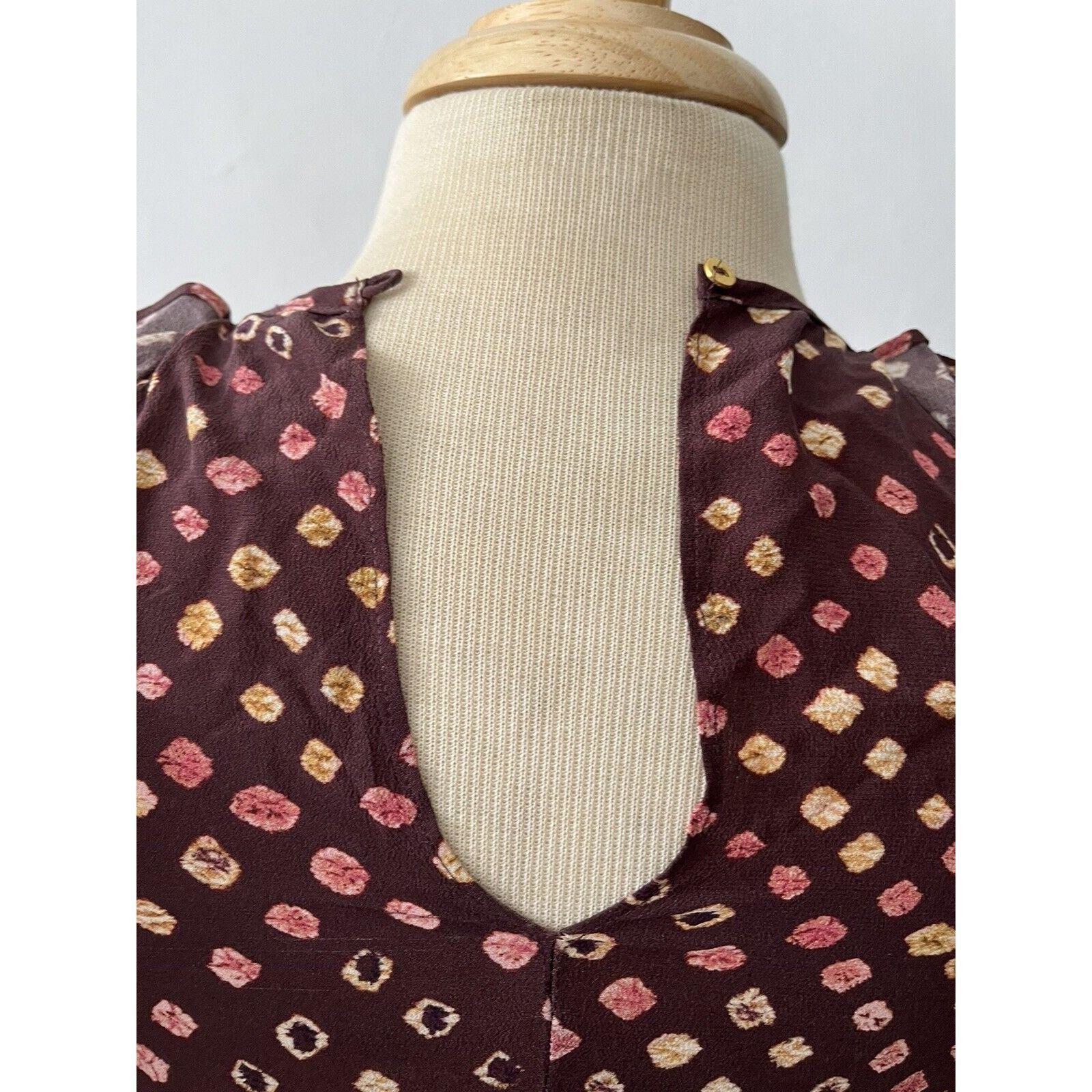 Ulla Johnson Plum Red Polka Dot Print Top Cotton Sleeveless