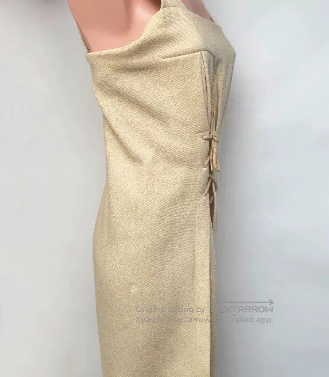 Y's Y's Beige Tie-Front Strap Dress. Size M / US 6-8 / IT 42-44 - 6 Thumbnail