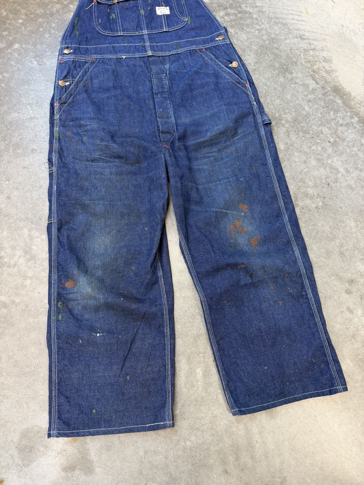Vintage 50s 60s Big Mac Denim Overalls Paint Splatter Size US 36 / EU 52 - 3 Thumbnail