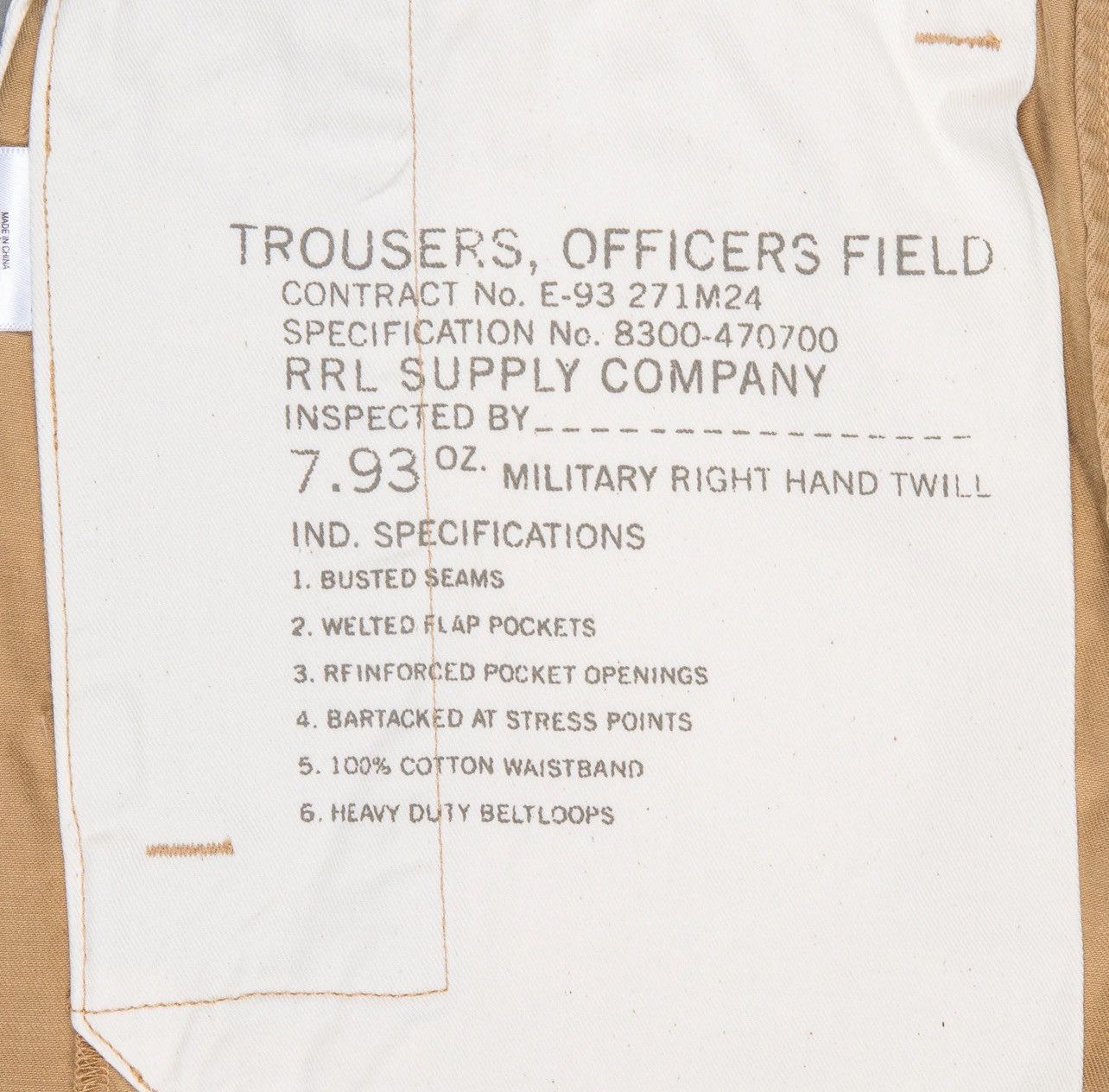 Ralph Lauren RRL by Ralph Lauren Slim Officer's Chino (Original) Size US 30 / EU 46 - 8 Thumbnail