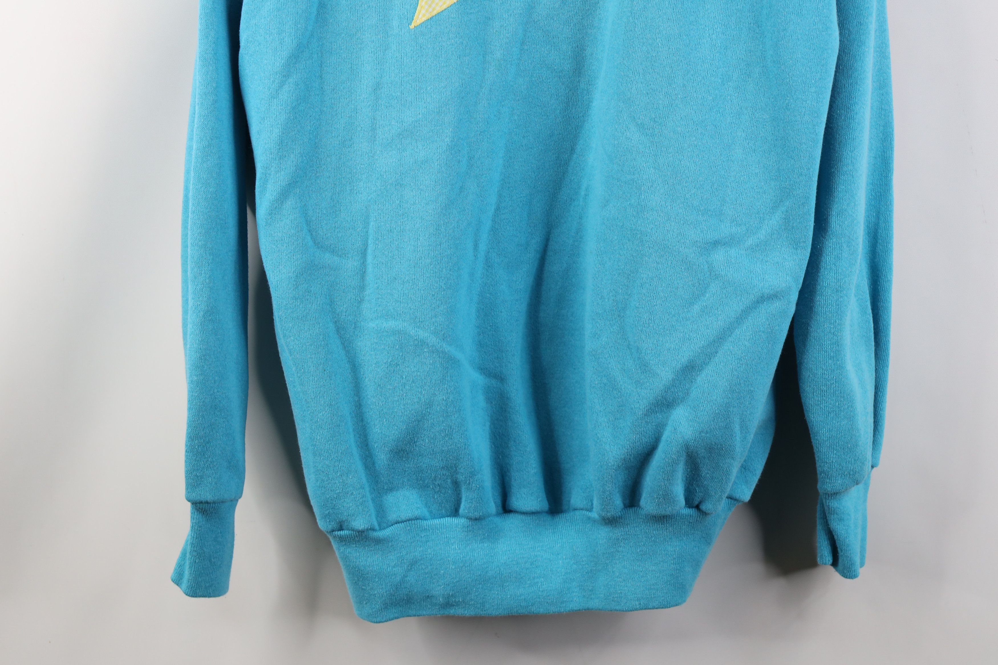 Vintage Vintage 90s Streetwear Cream Cone Crewneck Sweatshirt Blue Size L / US 10 / IT 46 - 3 Thumbnail