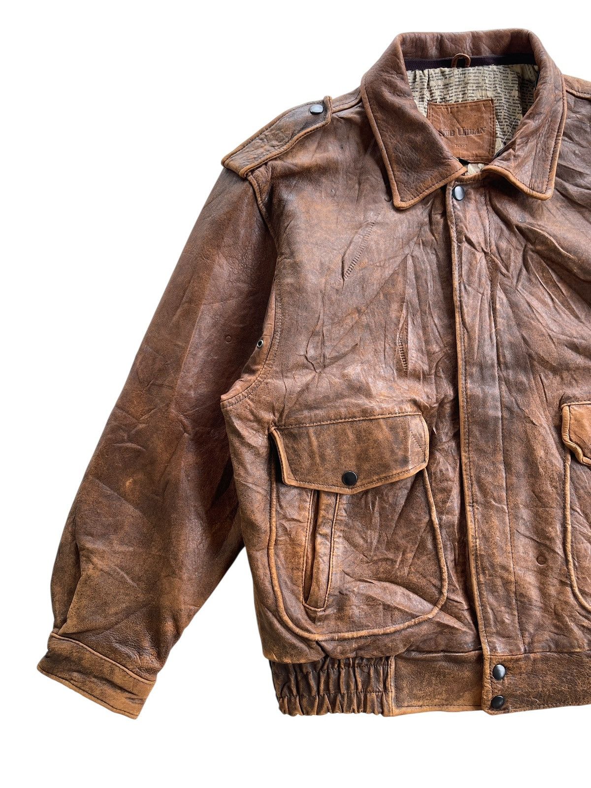 Japanese Brand Sub Urban Sheepskin Leather Jacket Size US L / EU 52-54 / 3 - 7 Thumbnail