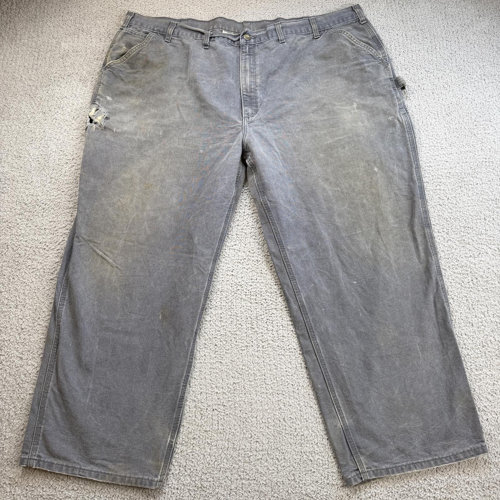 Carhartt Carhartt B11 Dungaree Work Pants Mens 50x30 Gray Fade Work Size US 44 / EU 60 - 1 Thumbnail