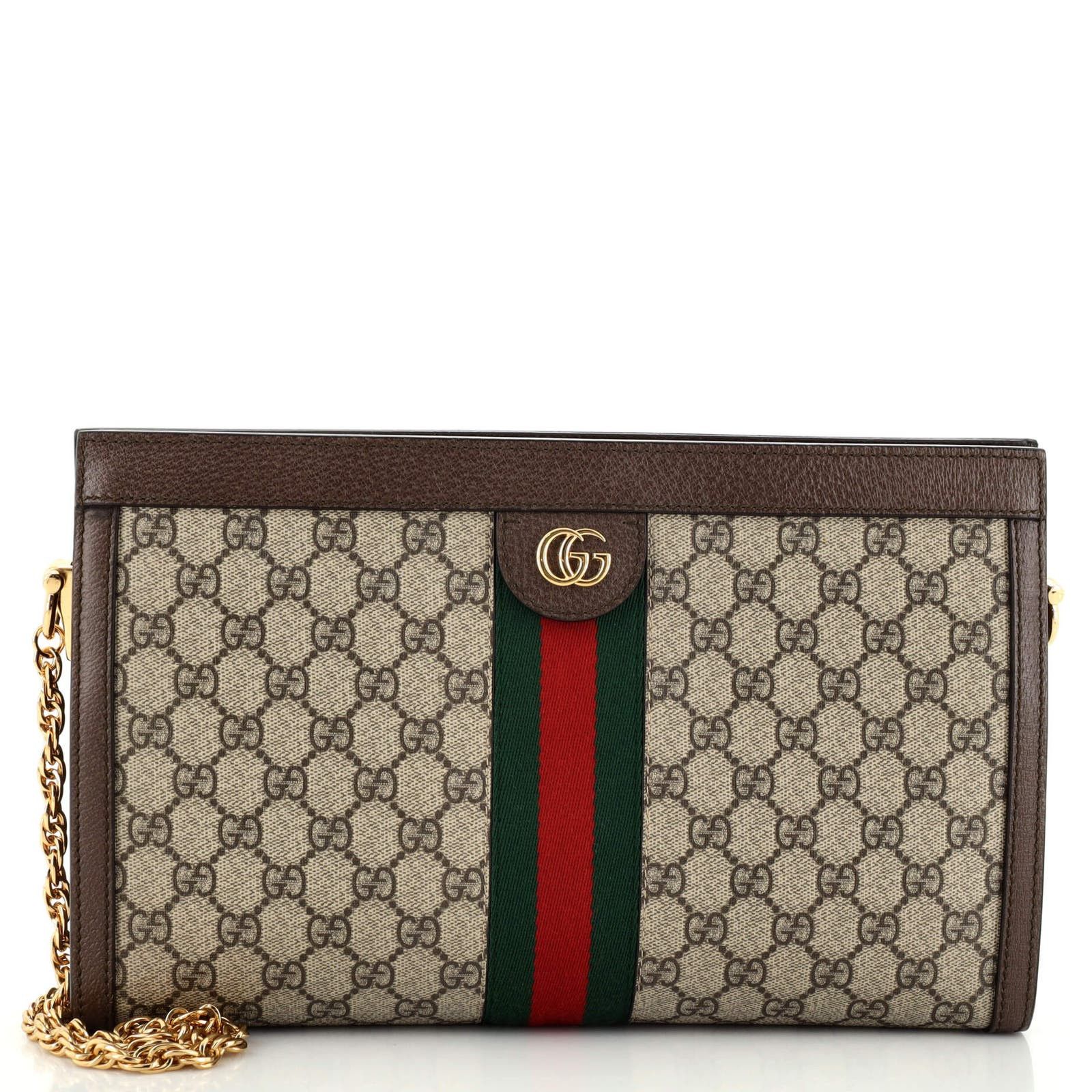Ophidia Chain Shoulder Bag GG Coated Canvas Medium