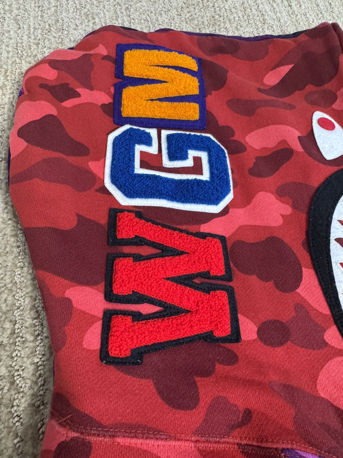Bape BAPE Color Camo Crazy Shark Full Zip Hoodie Size US XL / EU 56 / 4 - 4 Thumbnail